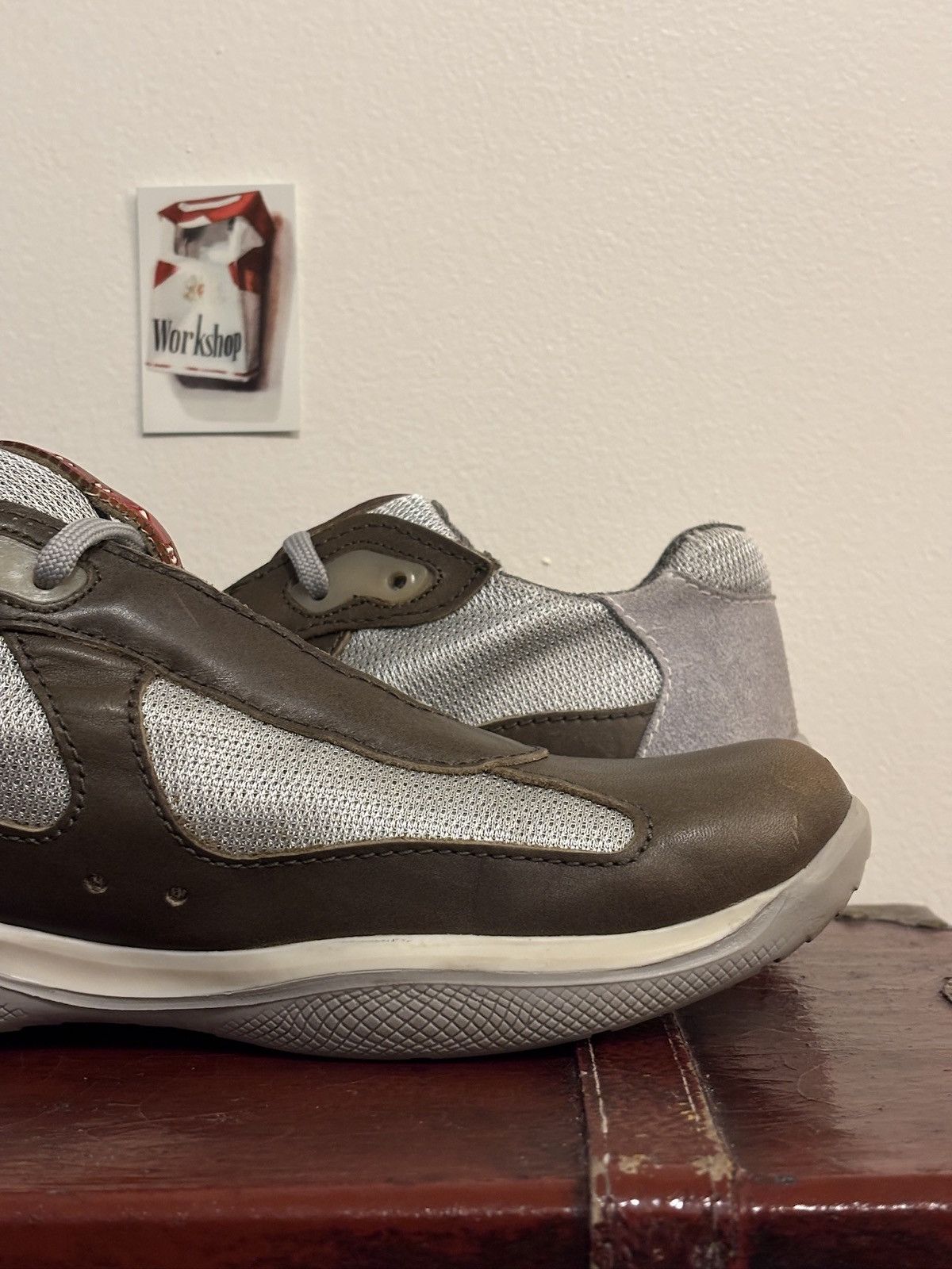 Prada Prada Olive Green Leather Americas Cups Size US 11 / EU 44 - 17 Thumbnail