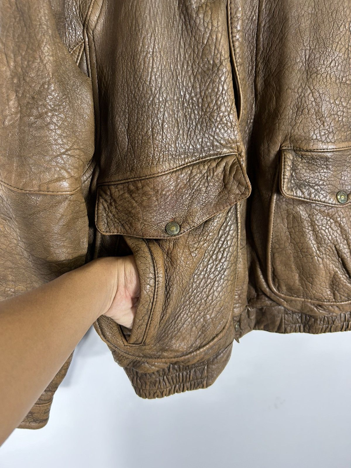 Leather ⚡️Vintage 80’s Houston A2 Flyer Leather Jacket Size US L / EU 52-54 / 3 - 6 Thumbnail