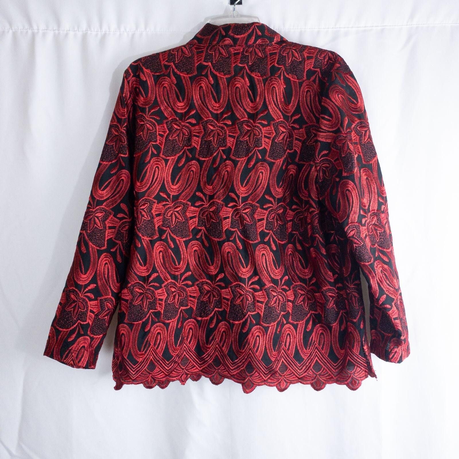 Other Drapers & Damons Black Red Jacket Womens XLarge Petite Size L / US 10 / IT 46 - 4 Thumbnail
