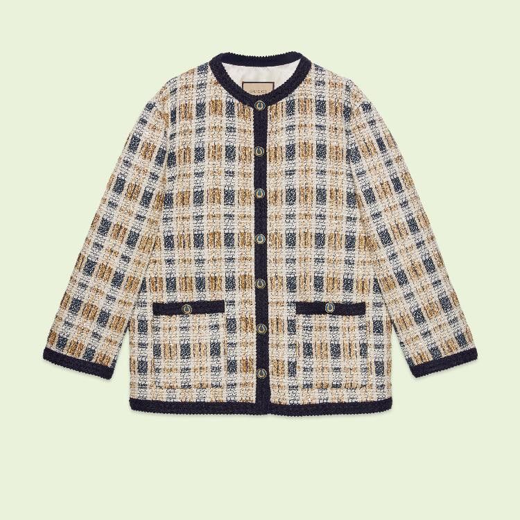 Gucci o1loc1c0226 691452 Lurex Tweed Jacket in Multicolor Size S / US 4 / IT 40 - 3 Thumbnail