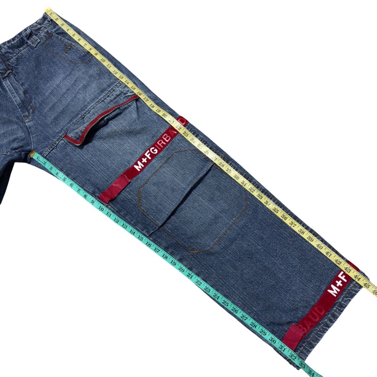 Marithe + Francois Girbaud Marithe Francois Girbaud Velcro Strape Denim Baggy Jeans Size US 36 / EU 52 - 17 Thumbnail