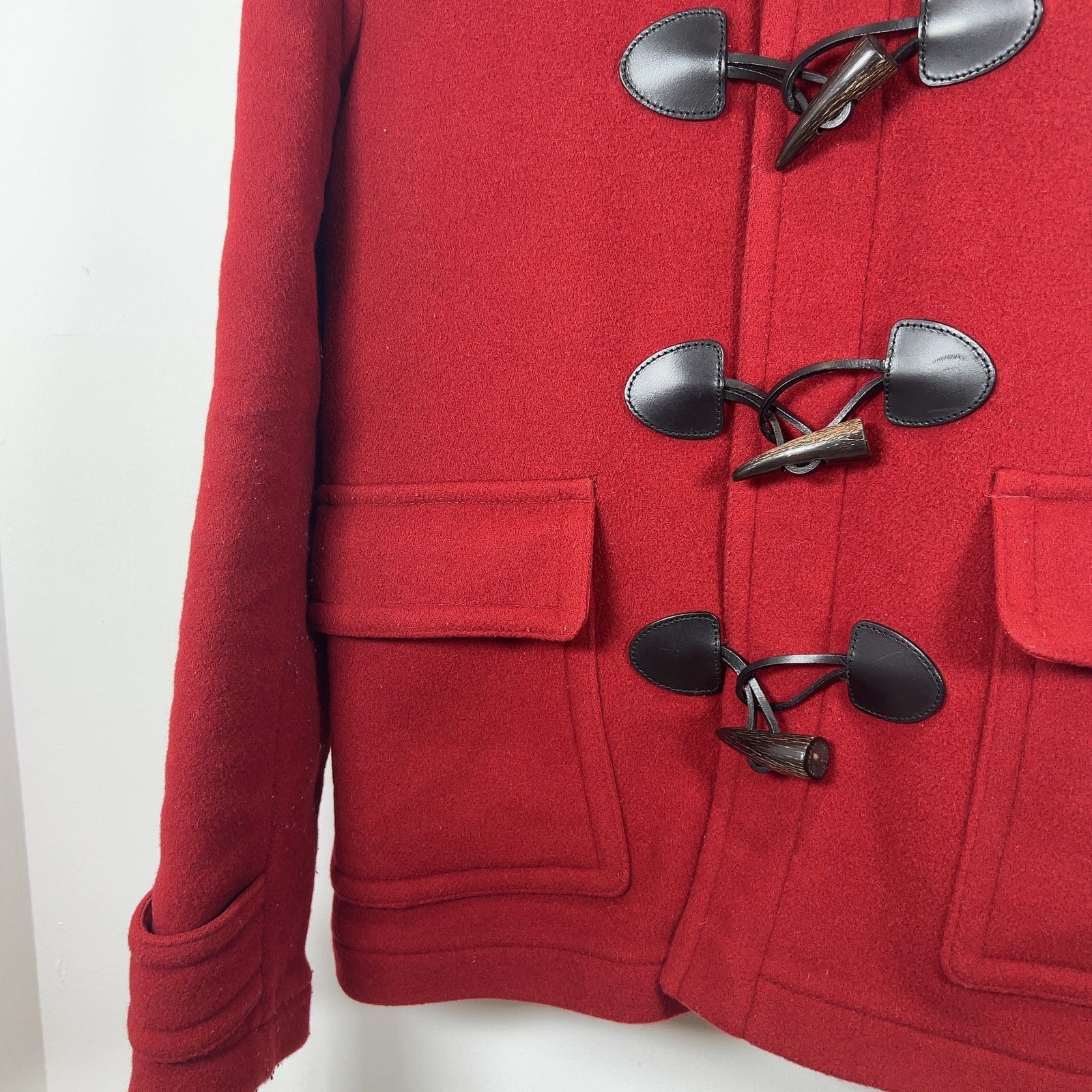 Burberry Burberry Red Wool Hooded Peacoat Size US M / EU 48-50 / 2 - 4 Thumbnail
