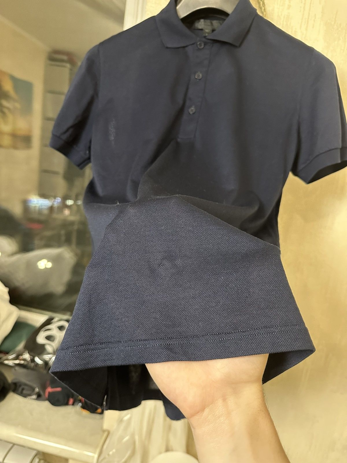 Burberry Prorsum 🔥 Burberry Prorsum Black Navy Polo T Shirt Cotton Slim Fit Size US L / EU 52-54 / 3 - 4 Thumbnail