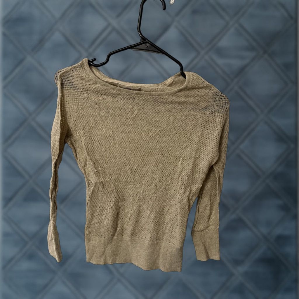 Banana Republic Banana Republic Italian Yarn Crew Knit Pullover Sweater Beige Brown XS Size US XS / EU 42 / 0 - 1 Thumbnail