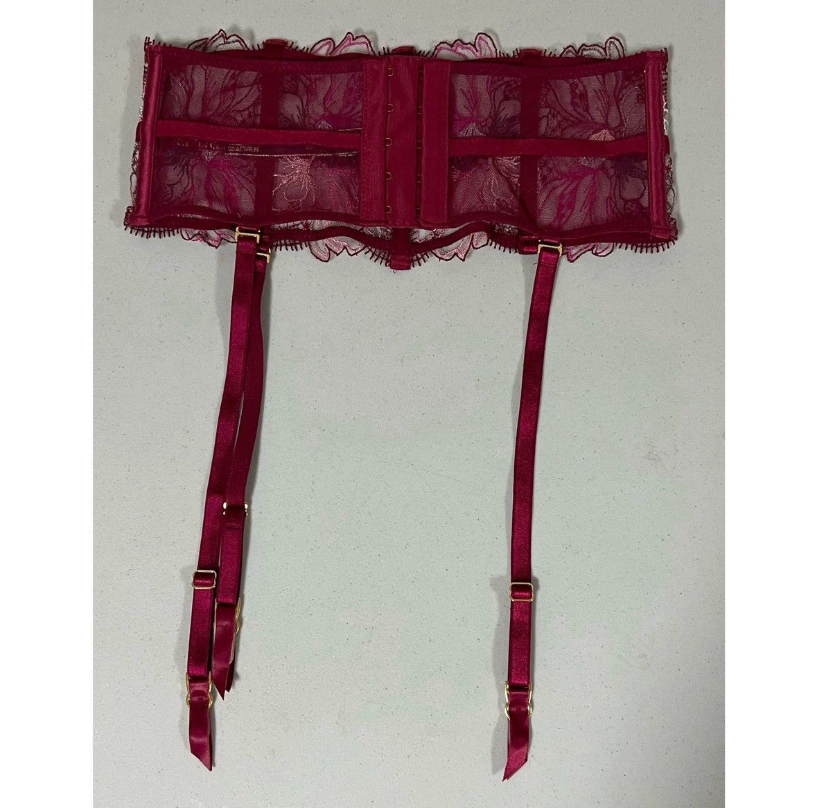 Victoria's Secret ‘Very Sexy’ Maroon Floral Garter Belt Lingerie Size XS/S 🌺✨ Size ONE SIZE - 3 Thumbnail