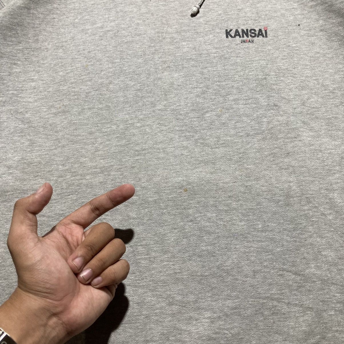Kansai Yamamoto 🇯🇵 2000s Kansai Yamamoto Japan Big Logo Font Hoodie Grey Size US XL / EU 56 / 4 - 11 Thumbnail