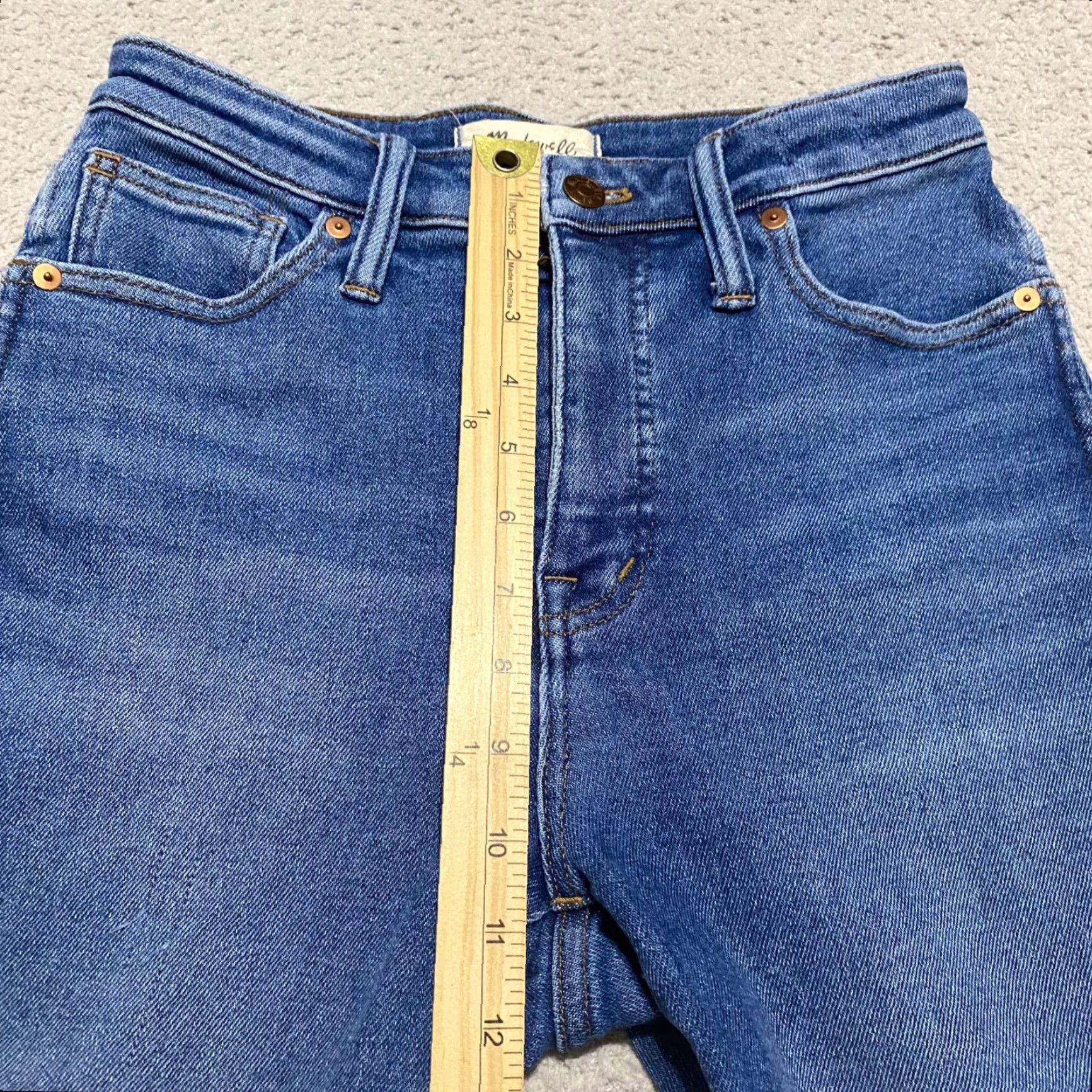 Madewell Madewell Jeans Womens 25P Blue Denim Medium Wash Curvy High Rise Stovepipe 5-Pocket Denim Jeans Womens Size 42" / US 20 - 7 Thumbnail