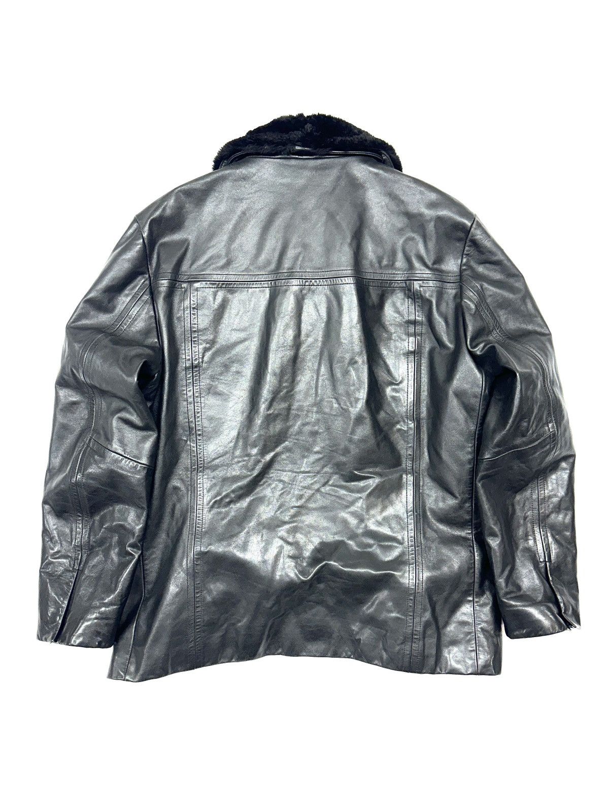 Hugo Boss Hugo Boss Vintage Black Chiron Leather Jacket Y2K size L Size US L / EU 52-54 / 3 - 3 Thumbnail