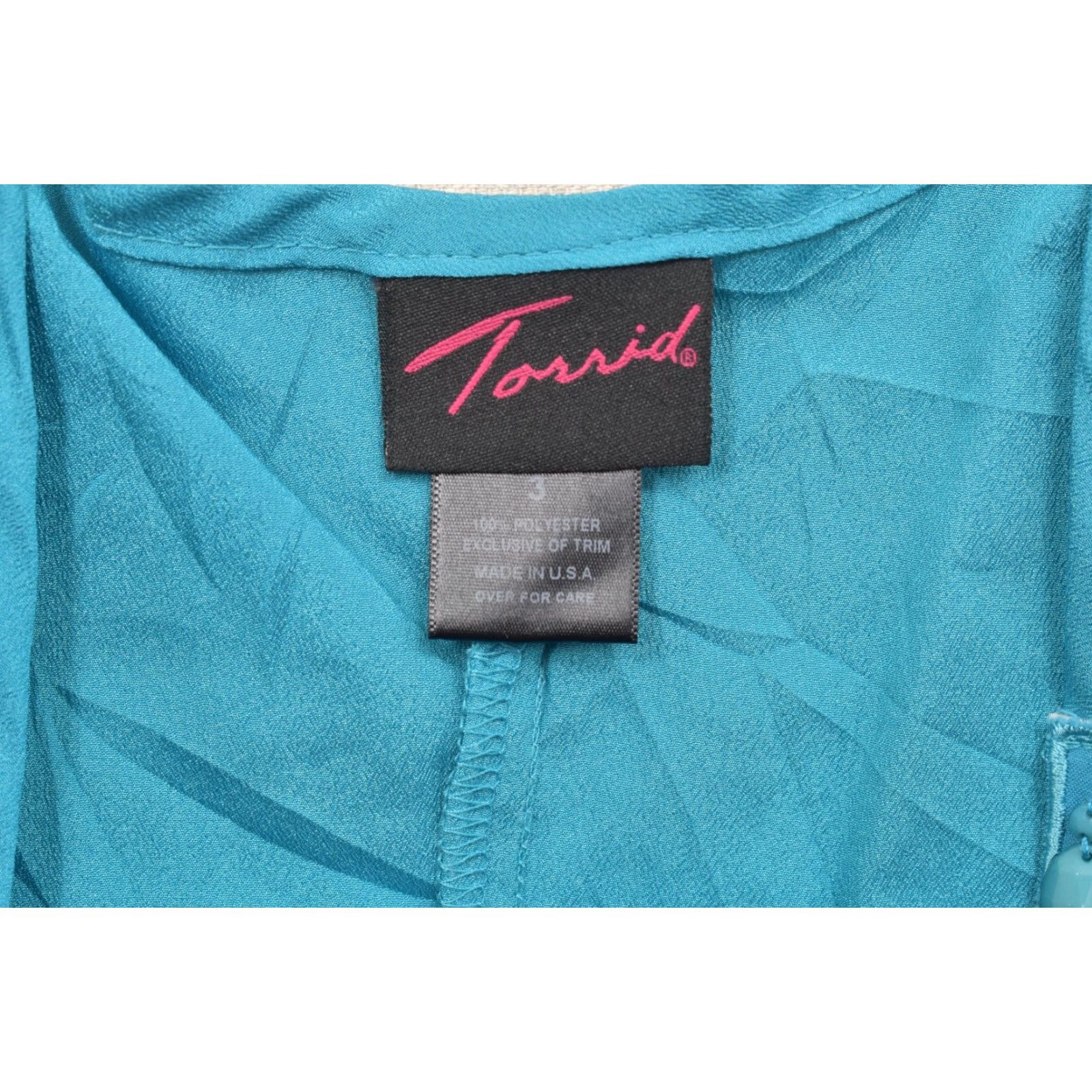 Torrid Torrid Blouse Tank Top Sleeveless Beaded V-Neck Teal Blue Plus Tunic Women 3 XS? Size XS / US 0-2 / IT 36-38 - 7 Thumbnail
