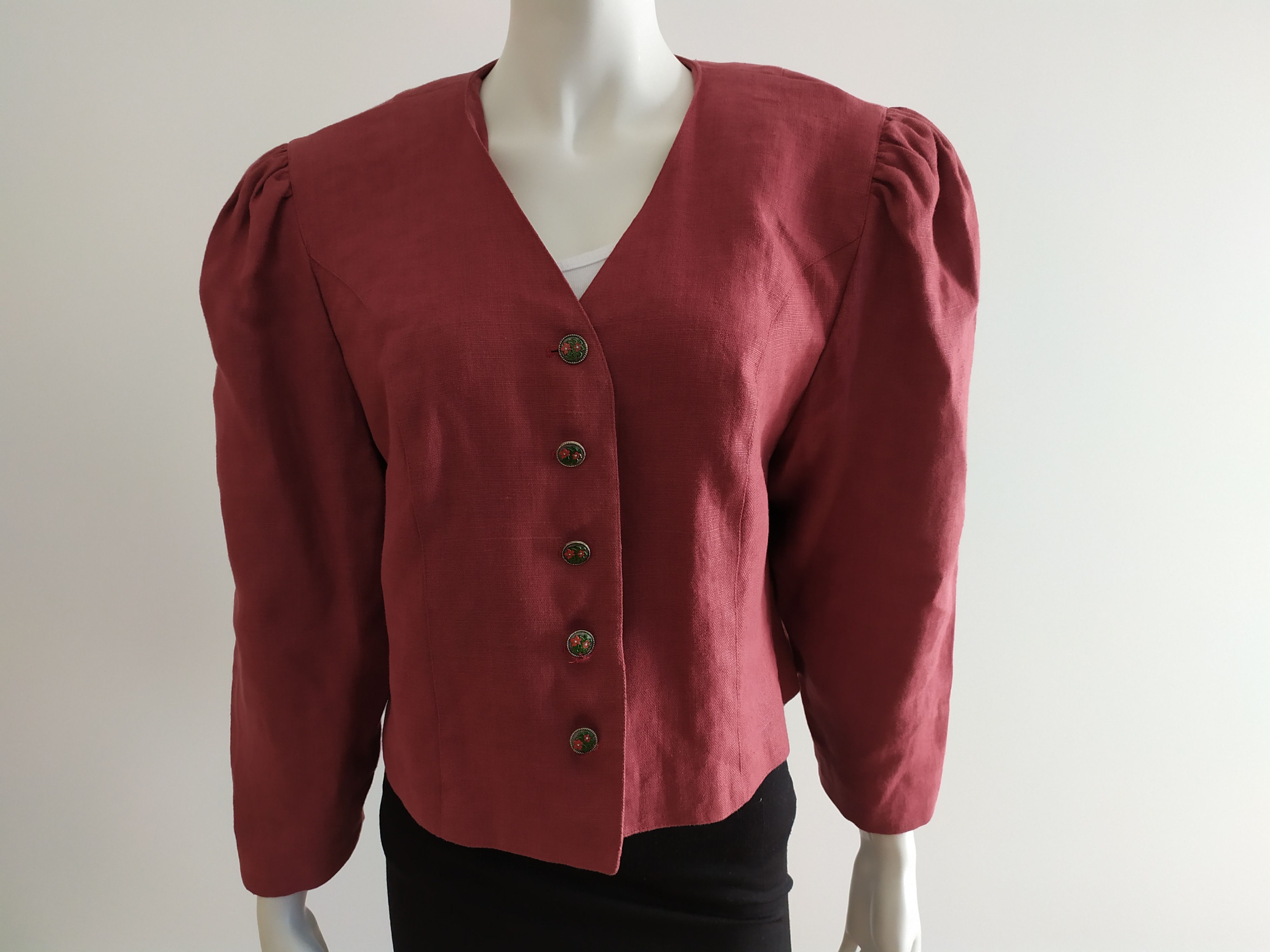 The Difference Raspberry Linen women jacket blazer Bavarian Vintage XL Size XXL / US 16-18 / IT 52-54 - 1 Thumbnail