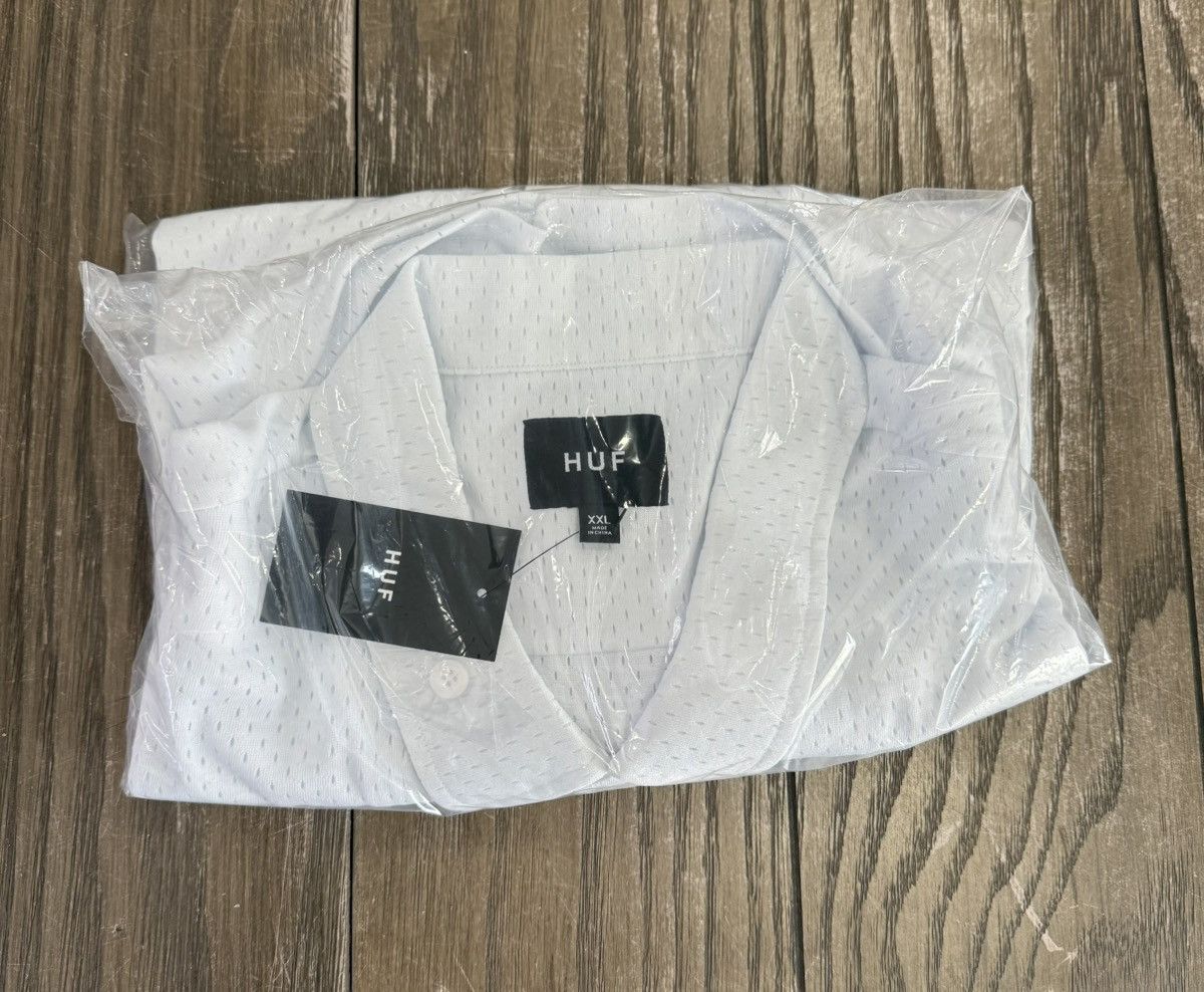 Huf ⚡️ HUF Arch Mesh Button Up Jersey Shirt White 2XL XXL ⚡️ Size US XXL / EU 58 / 5 - 6 Thumbnail