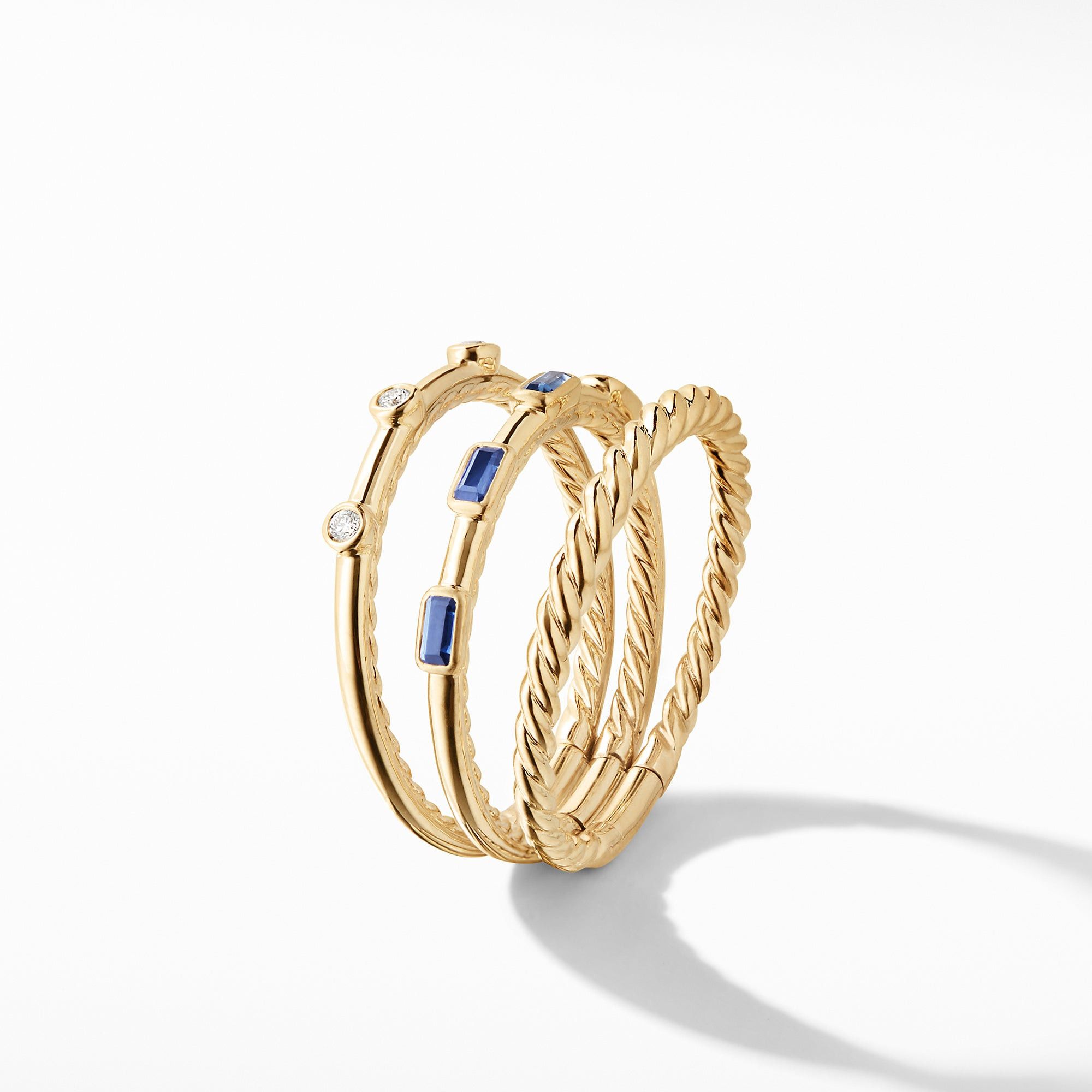 David Yurman o1s1wg111025 R13874D /Size 6 / Three Row Ring in Golden Size ONE SIZE - 4 Thumbnail