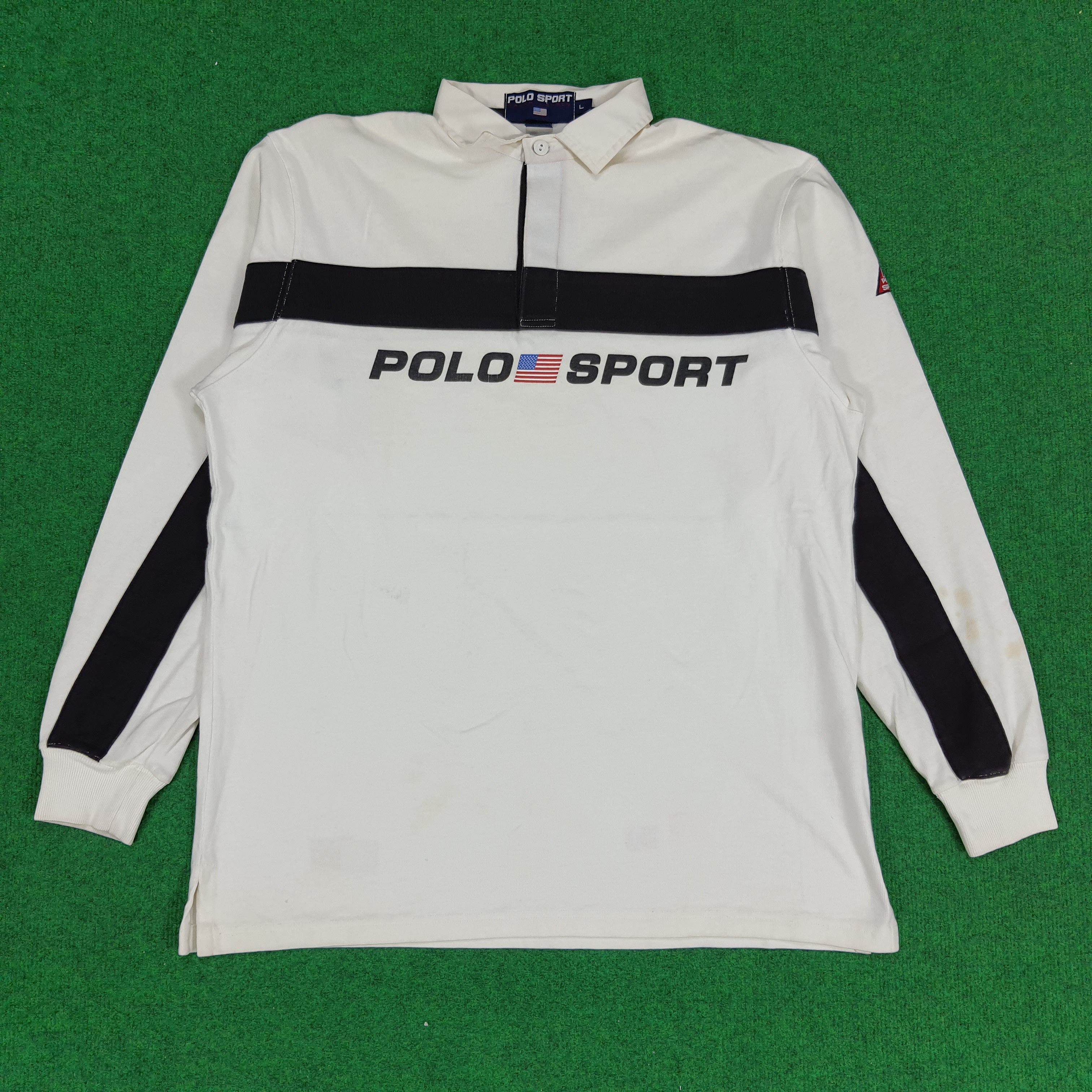 Polo Ralph Lauren × Vintage Vintage Polo Sport Ralph Lauren Long Sleeve Polo Shirt Size US XL / EU 56 / 4 - 1 Thumbnail