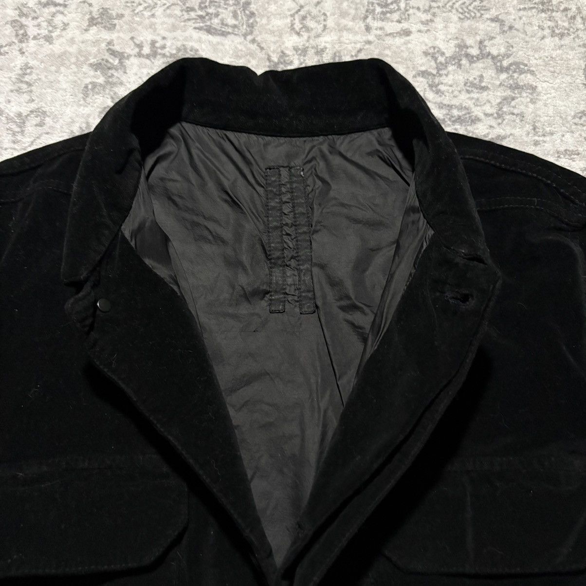 Rick Owens Drkshdw Rick Owens DRKSHDW Velvet Trucker Jacket Black | Size XL Size US XL / EU 56 / 4 - 4 Thumbnail