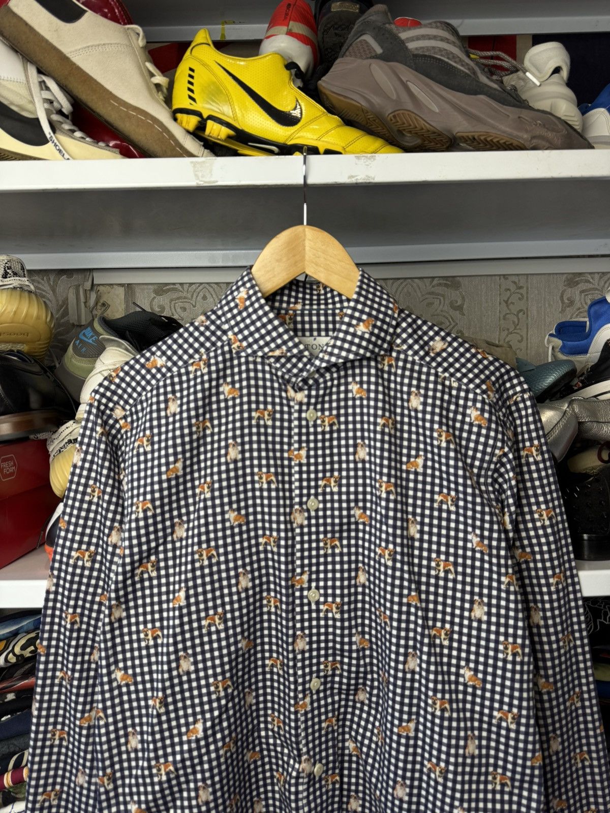 Eton ETON Mens Button Down Monogram Mops Slim Long Sleeve Shirt Size US M / EU 48-50 / 2 - 7 Thumbnail