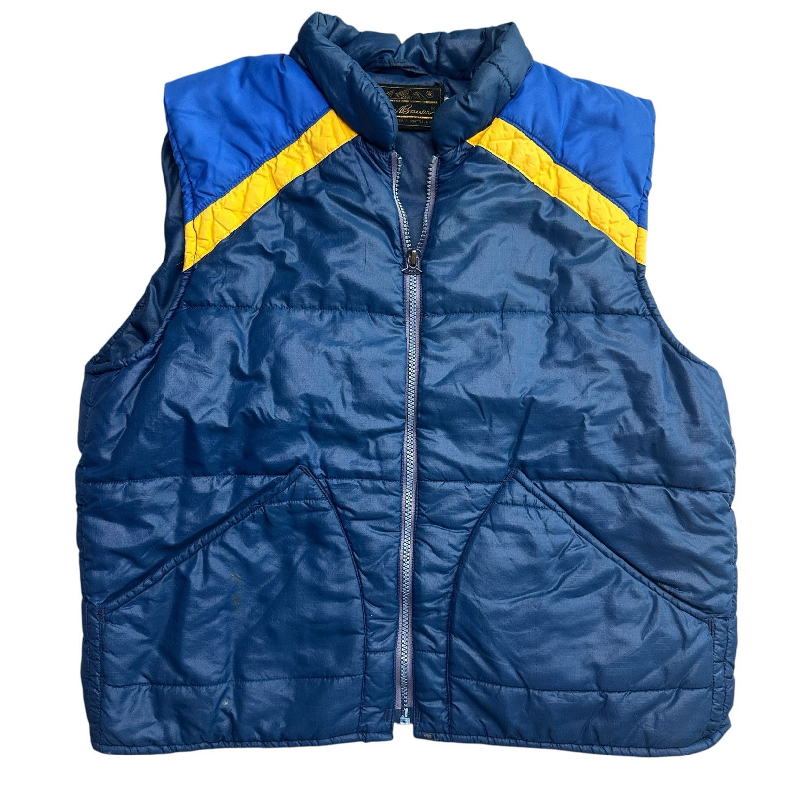 Eddie Bauer Eddie Bauer Blue Puffer Vest Jacket Vintage 80s Men's Large Size US L / EU 52-54 / 3 - 1 Thumbnail
