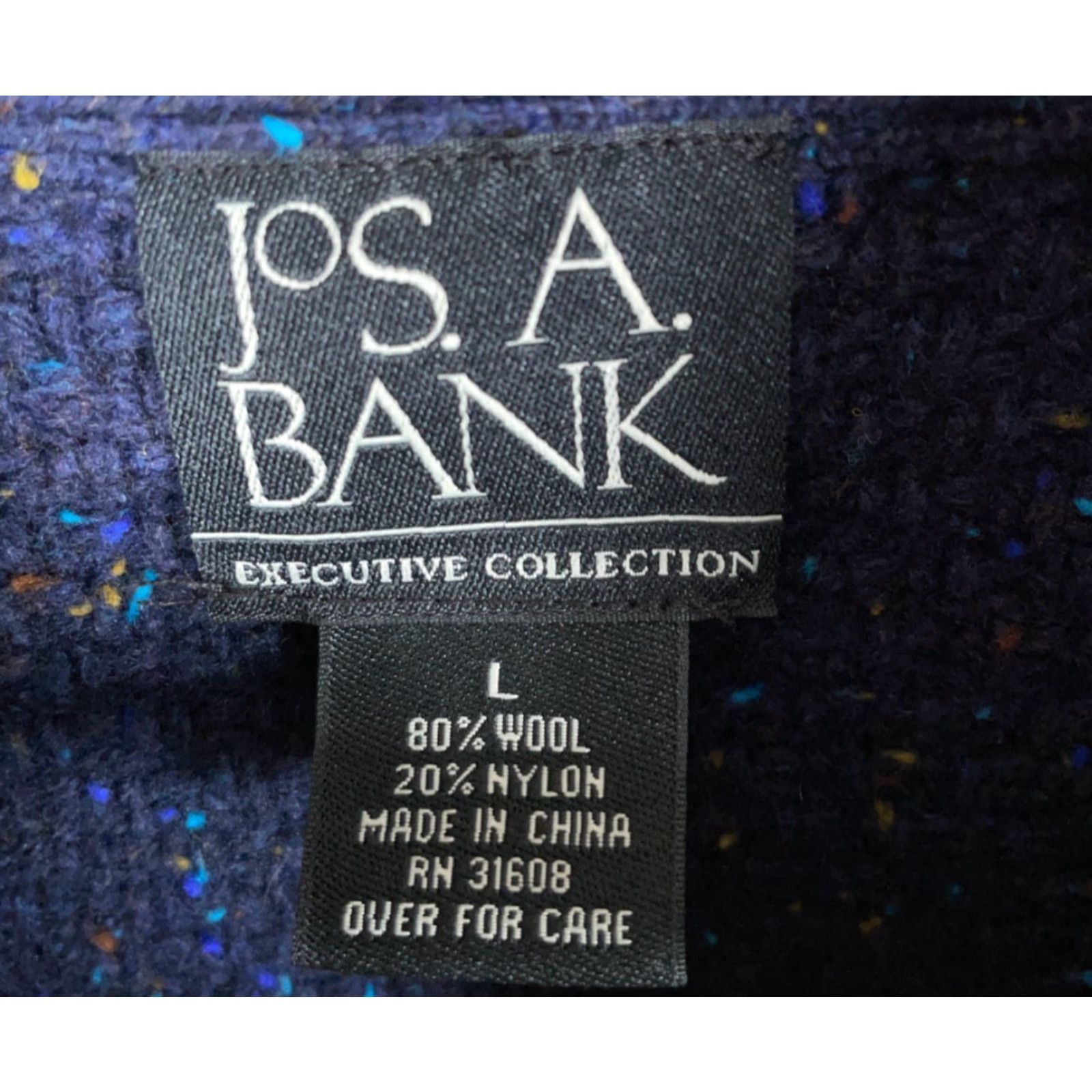 Jos. A. Bank VINTAGE Jos. A Bank Donegal Wool Cardigan Men's Large Dark Blue Collared Knit Sweater Size US L / EU 52-54 / 3 - 3 Thumbnail