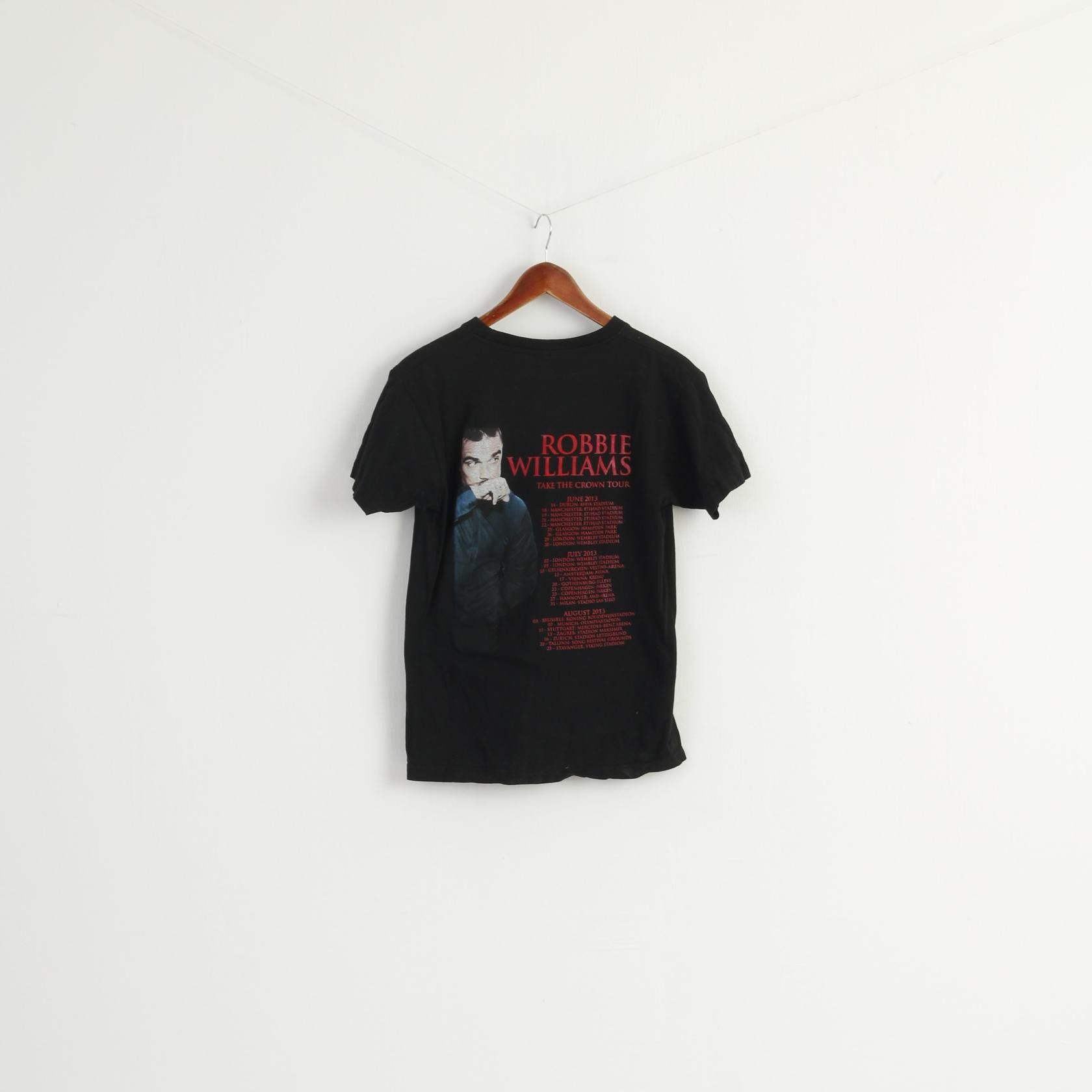 Band Tees × Other Vintage Women M Shirt Black Cotton Robbie Williams 0933 Size M / US 6-8 / IT 42-44 - 6 Thumbnail