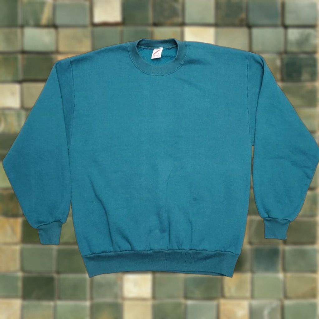 Jerzees VINTAGE Jerzees Sweatshirt Mens L Green Long Sleeve Pullover Crewneck Blank Size US L / EU 52-54 / 3 - 1 Thumbnail