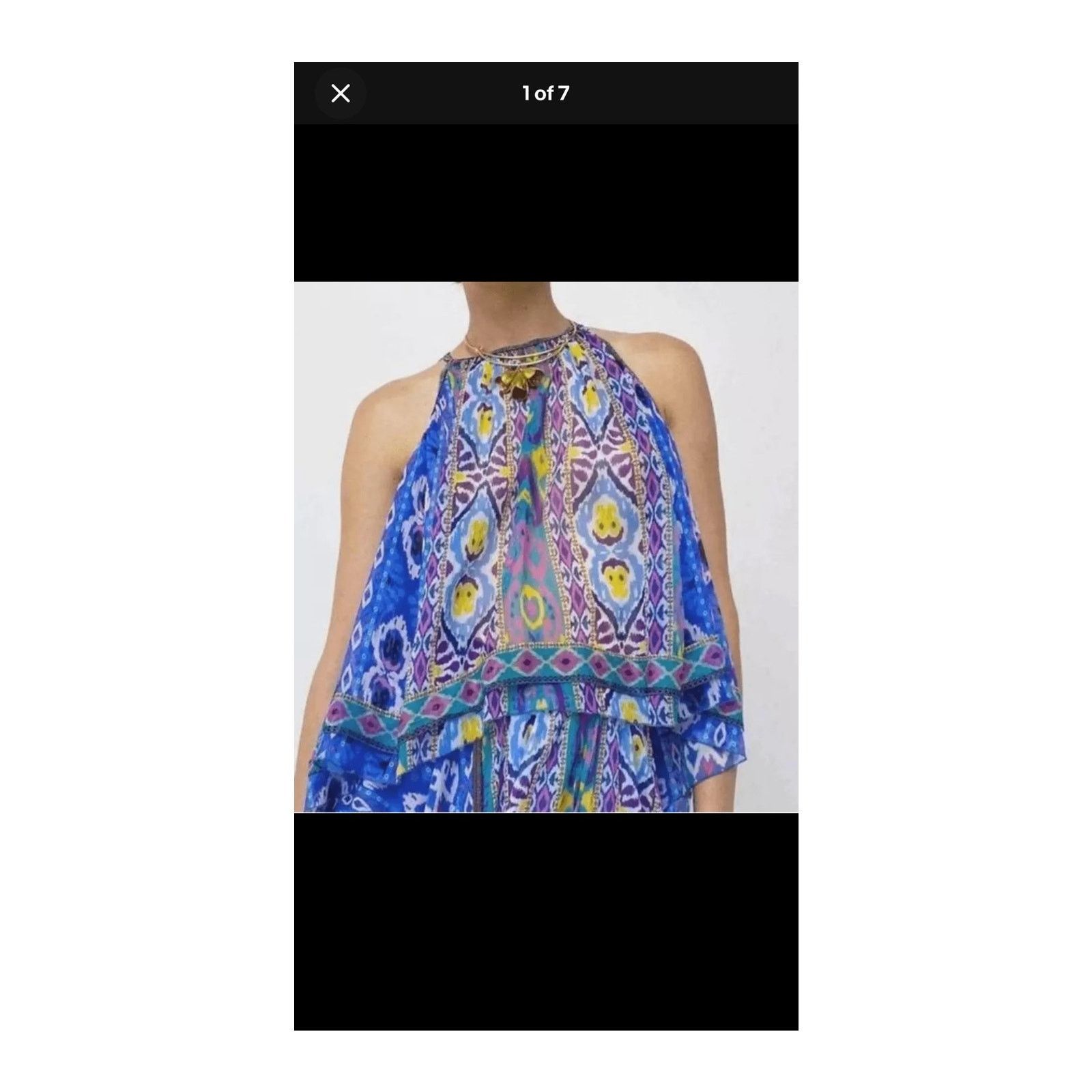 Zara Zara Open Shoulder Geometric Print Sheer Blouse Small Size S / US 4 / IT 40 - 8 Thumbnail