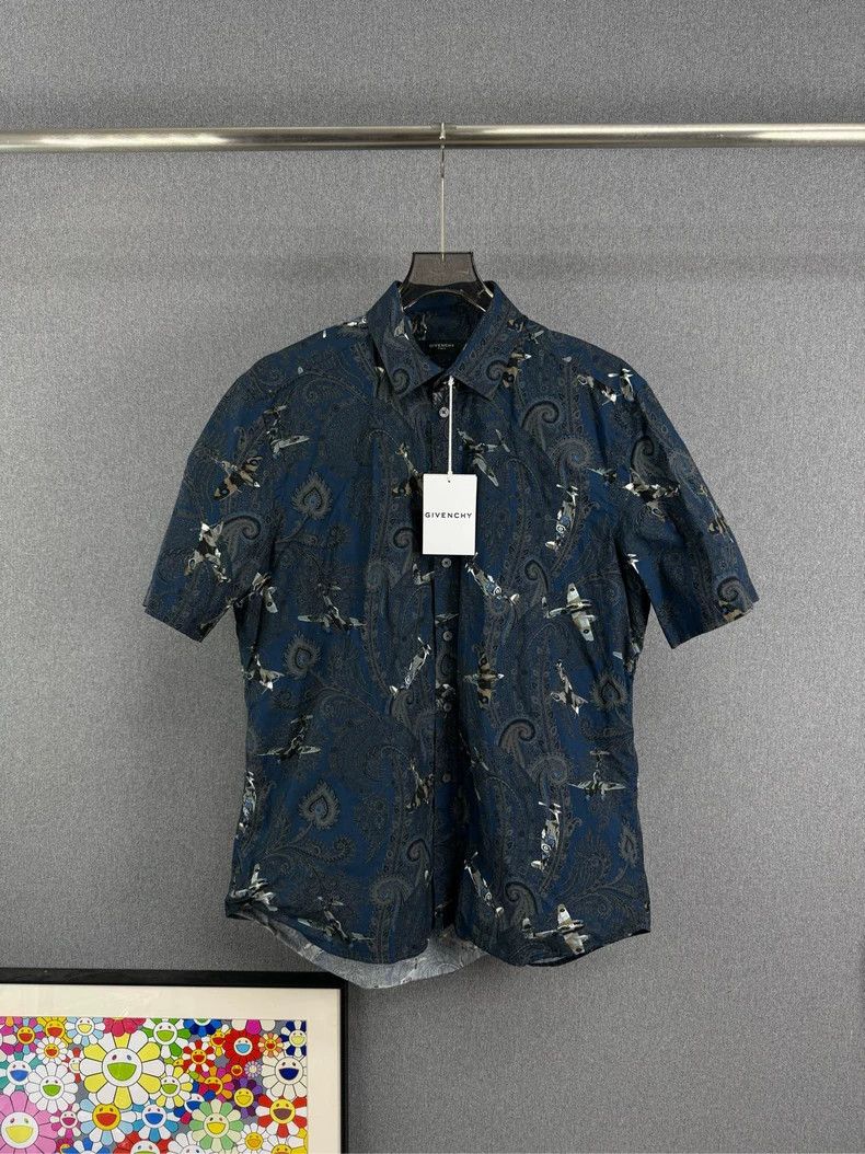 Givenchy Givenchy Plane Print Short Sleeve Shirt Size US M / EU 48-50 / 2 - 1 Thumbnail