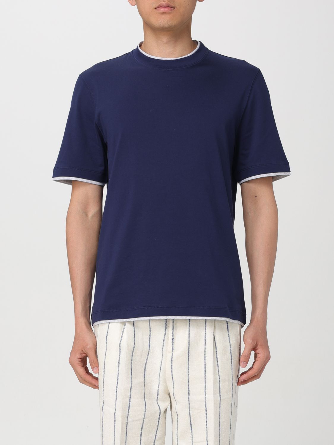 image of Brunello Cucinelli T-Shirt Men Blue (Size Large)