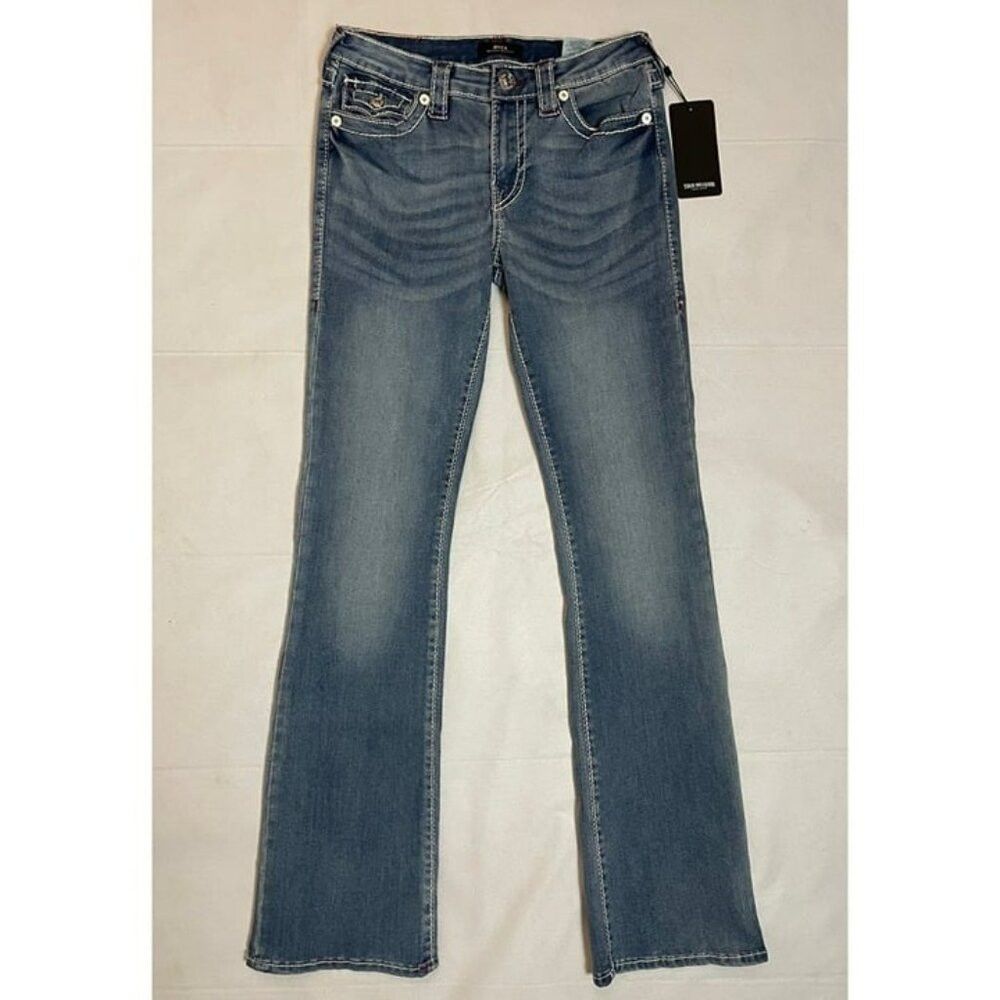 True Religion NWT New $199 True Religion BECCA BIG T STITCH BOOTCUT JEAN Size 29" - 2 Thumbnail