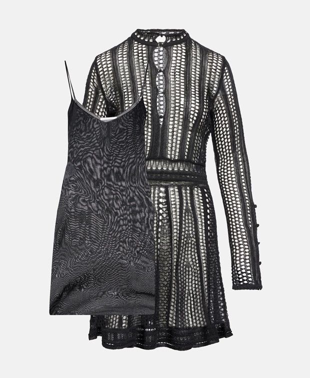 Chloe Chloe Black/Gold Mini Dress In Lame Blend | Grailed