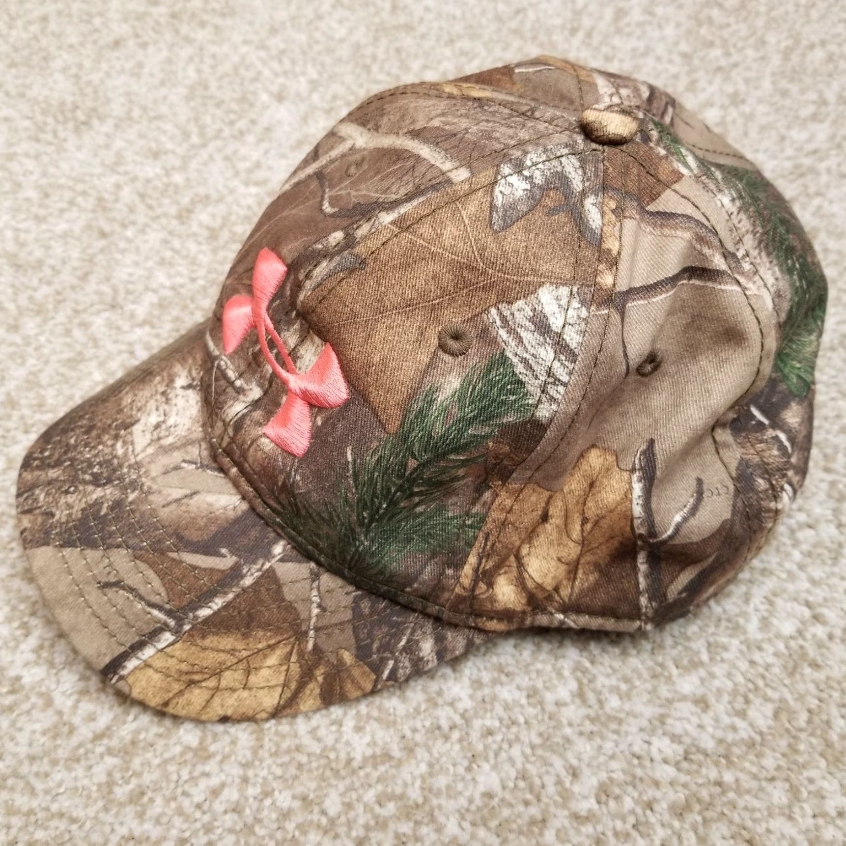 Under Armour Under Armour Camo Cap Hat Womens Brown Pink Logo Snap back Adjustable Hunting Cap Size ONE SIZE - 3 Thumbnail