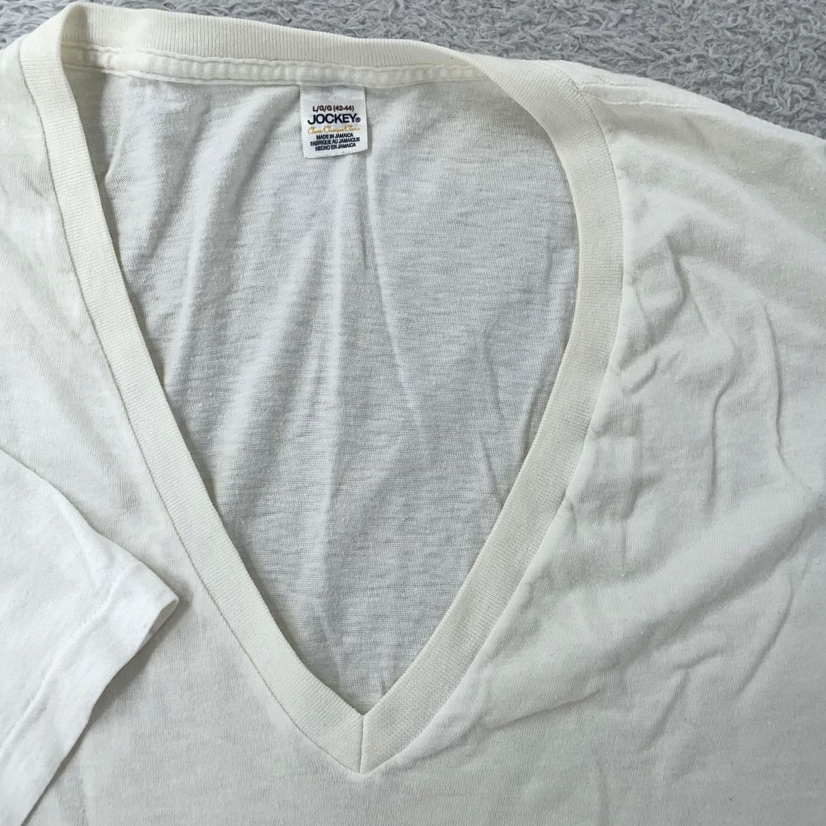 Jockey Vtg Jockey Blank White Deep V Neck Shirt Mens Medium Undershirt Classic Tee Size US M / EU 48-50 / 2 - 4 Thumbnail