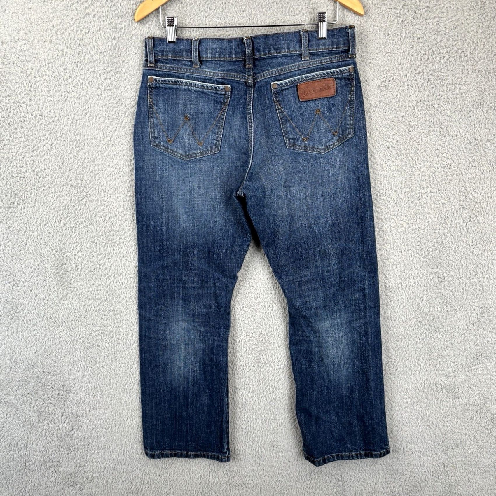Wrangler Wrangler Retro Relaxed Boot Jeans 32x29 32x30 Dark Wash Blue Denim Western Cowboy Mens Regular 5-Pocket Stretch Vintage: No Size US 32 / EU 48 - 2 Thumbnail