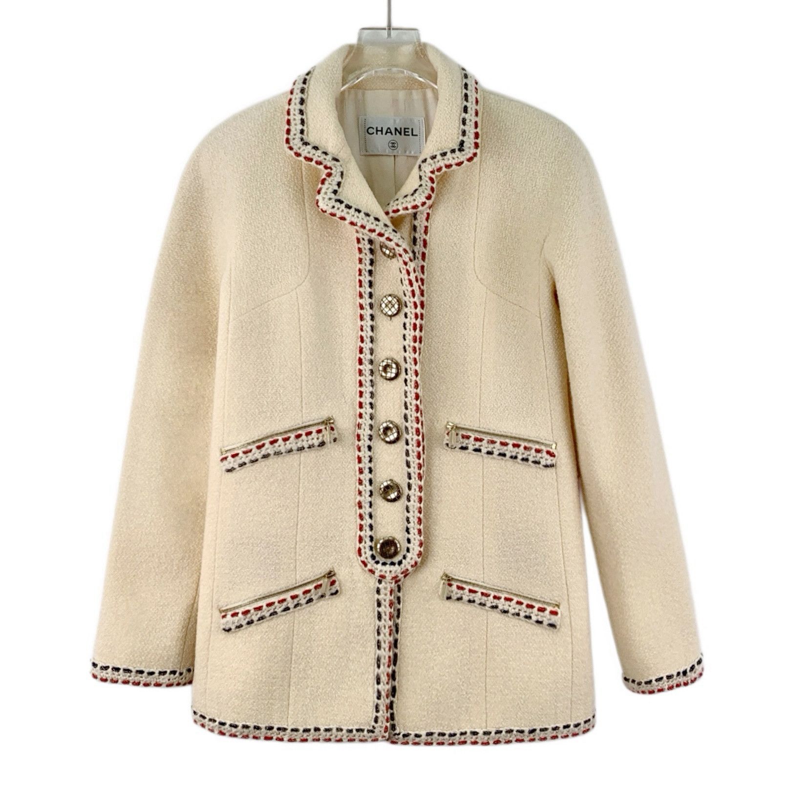 Chanel Chanel Hamburg Wool Coat Beige (34) Size XS / US 0-2 / IT 36-38 - 1 Thumbnail