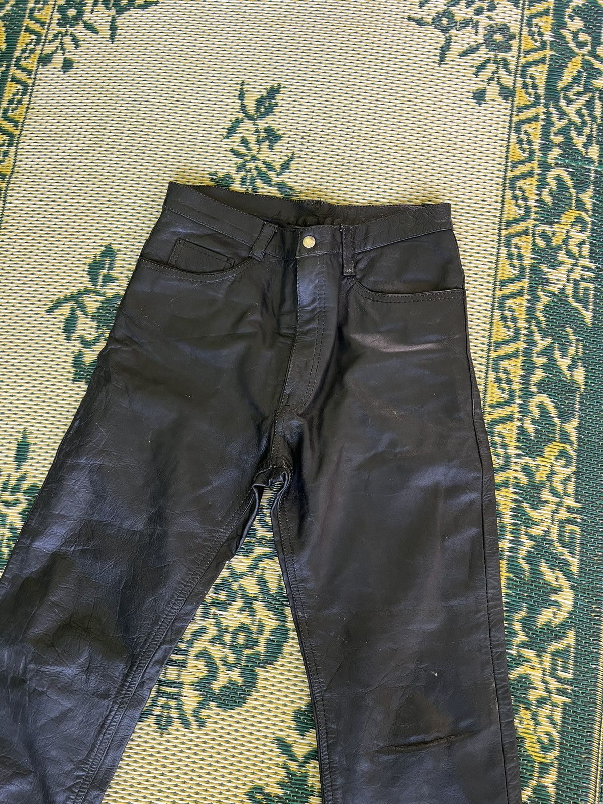 American Eagle Outfitters Vintage American Eagle Leather Pants Raw Hem Size US 30 / EU 46 - 2 Thumbnail