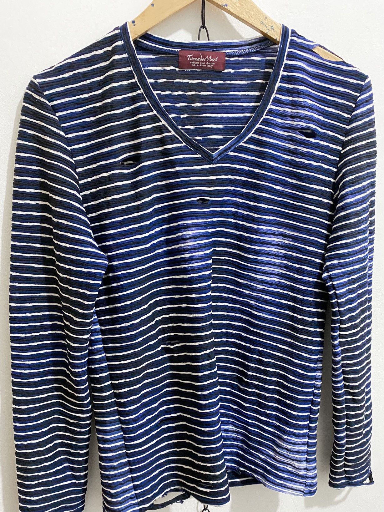 If Six Was Nine Tornado Mart Pleats Distreseed Long Sleeve Tee Size US M / EU 48-50 / 2 - 2 Thumbnail