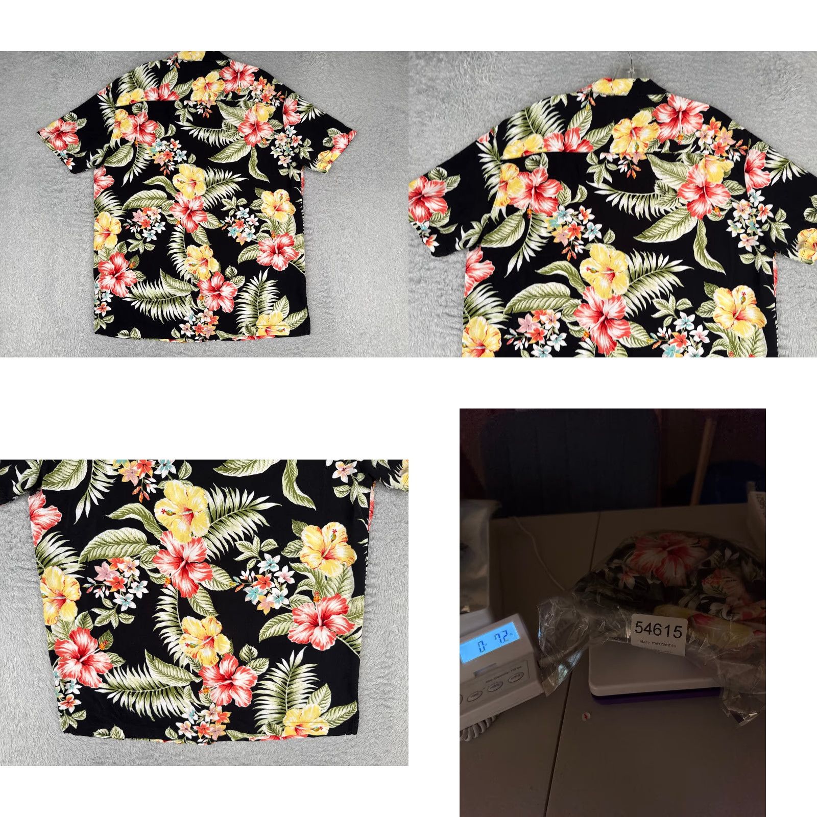 George George Hawaiian Shirt Mens M Black Floral Palm Leaf Button-Up Size US M / EU 48-50 / 2 - 9 Thumbnail