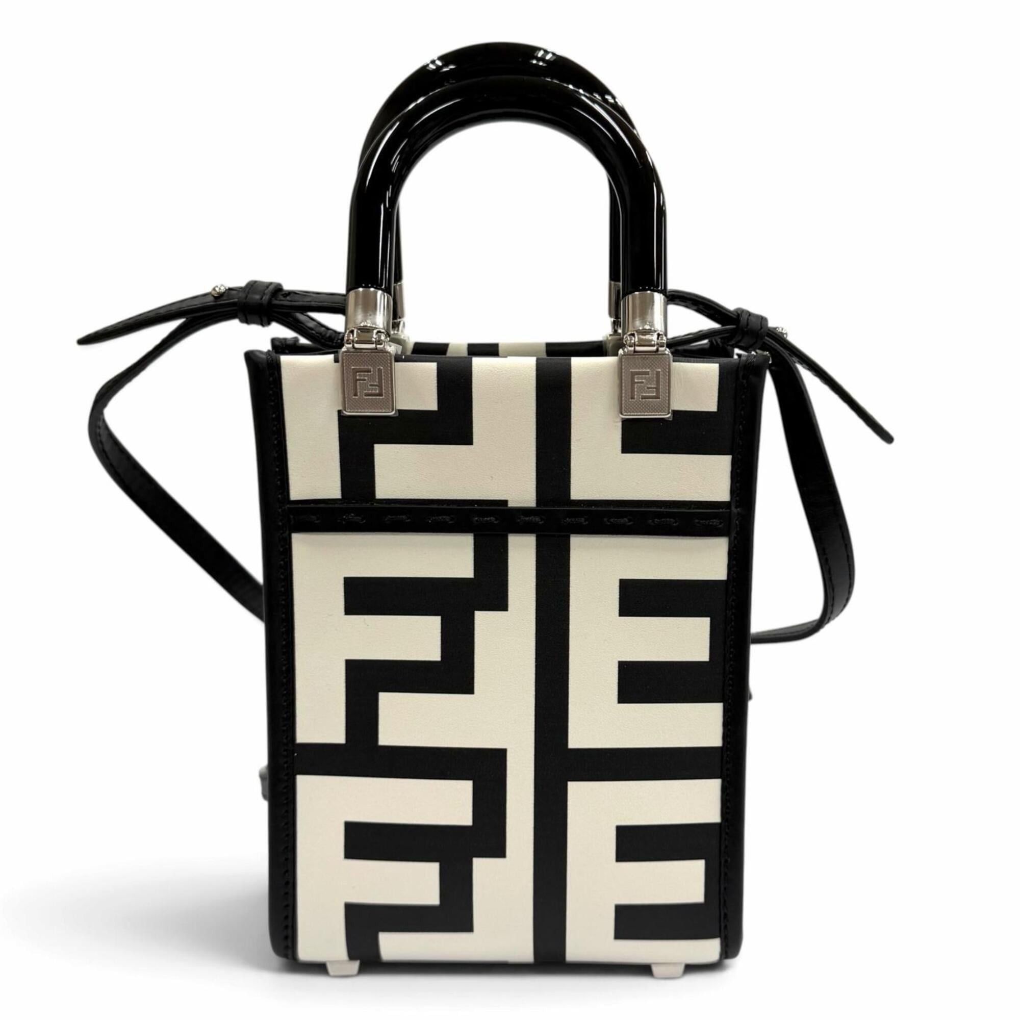 Fendi FENDI x MARC JACOBS Sunshine Shopper Small Leather 2-Way Handbag (White/Black) - Women's Comes with Dust Bag Size ONE SIZE - 1 Thumbnail