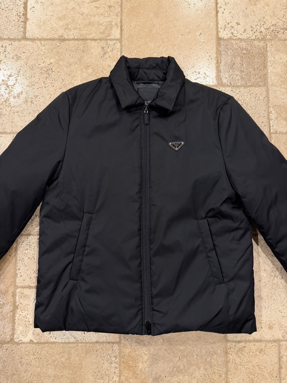 Prada Prada 2023 Re-Nylon Down Puffer Black Collar Zip-Up Jacket Size US L / EU 52-54 / 3 - 5 Thumbnail
