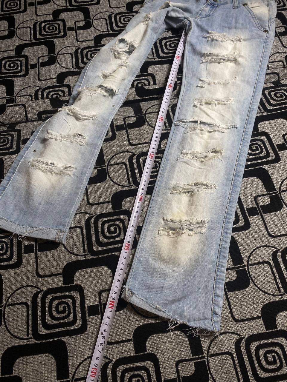 Japanese Brand Crazy Crash Dirty Baggy Faded Jean Japan Avant Garde Style Size US 28 / EU 44 - 7 Thumbnail