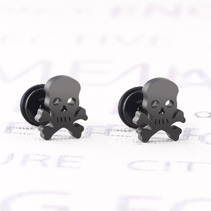 Jewelry Skull Future Earrings One Pairs Chrome Jewelry Size ONE SIZE - 4 Thumbnail