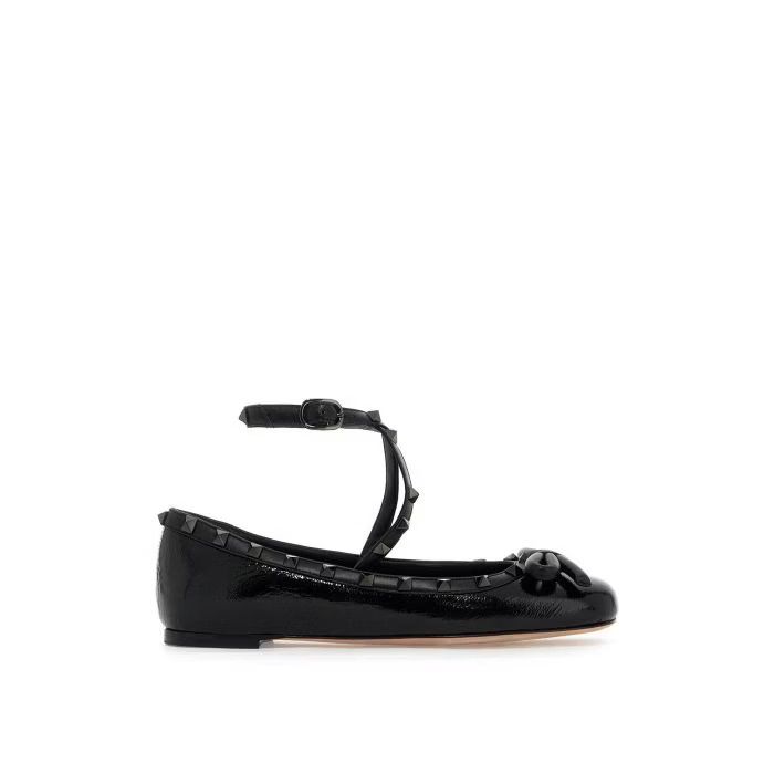 Valentino o1s22i1n0924 Silk Rockstud Ballet Flats in Black Size US 8 / IT 38 - 1 Thumbnail