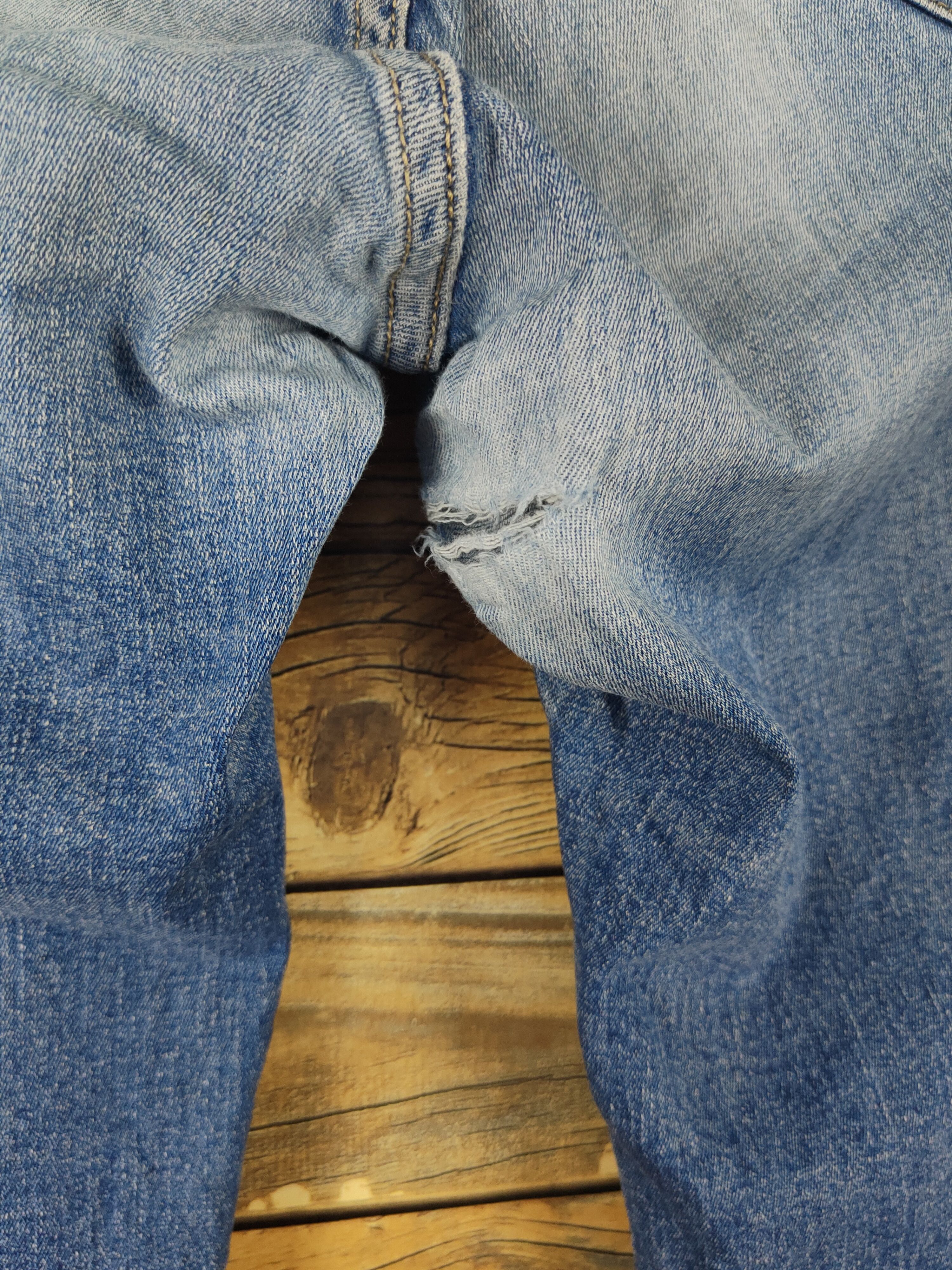 Japanese Brand Japan vintage Blue Distressed Ripped denim Jeans #W1993 Size US 28 / EU 44 - 7 Thumbnail