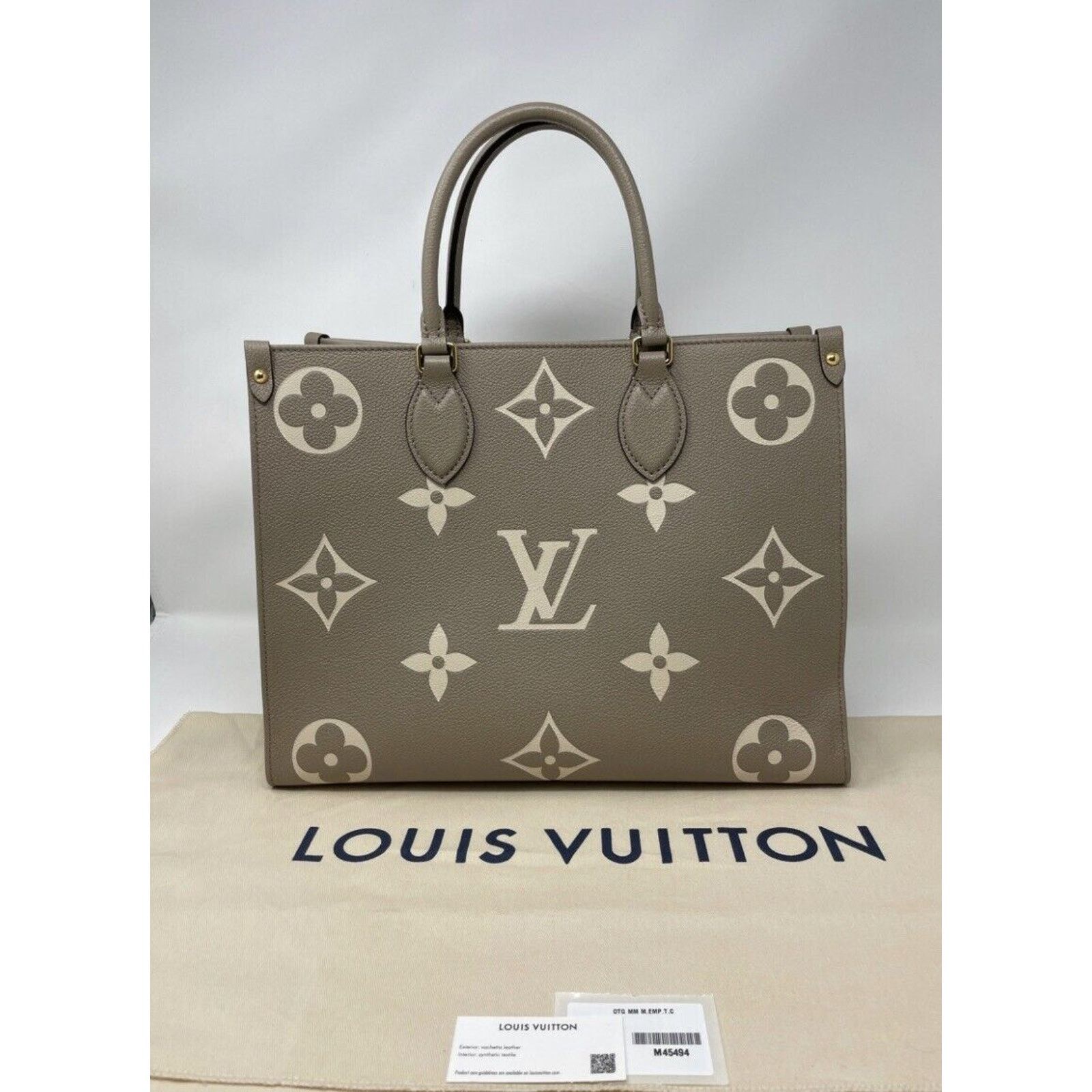 Louis Vuitton Louis Vuitton OnTheGo Tote MM Gray Turtle dove Empreinte Size ONE SIZE - 7 Thumbnail