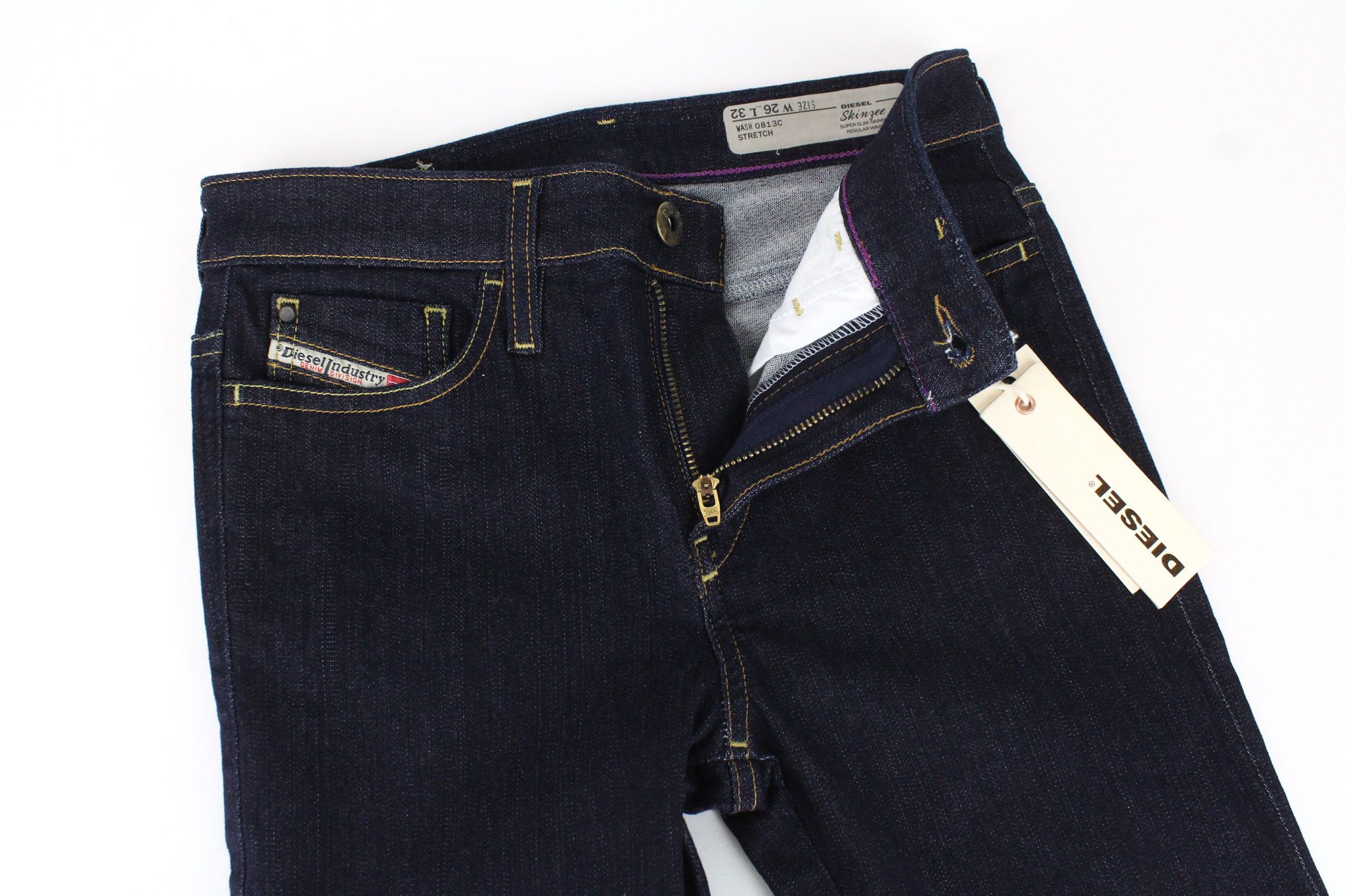 Diesel SKINZEE 0813C W26/L32 Blue Stretch Jeans 71178 Size 26" / US 2 / IT 38 - 4 Thumbnail