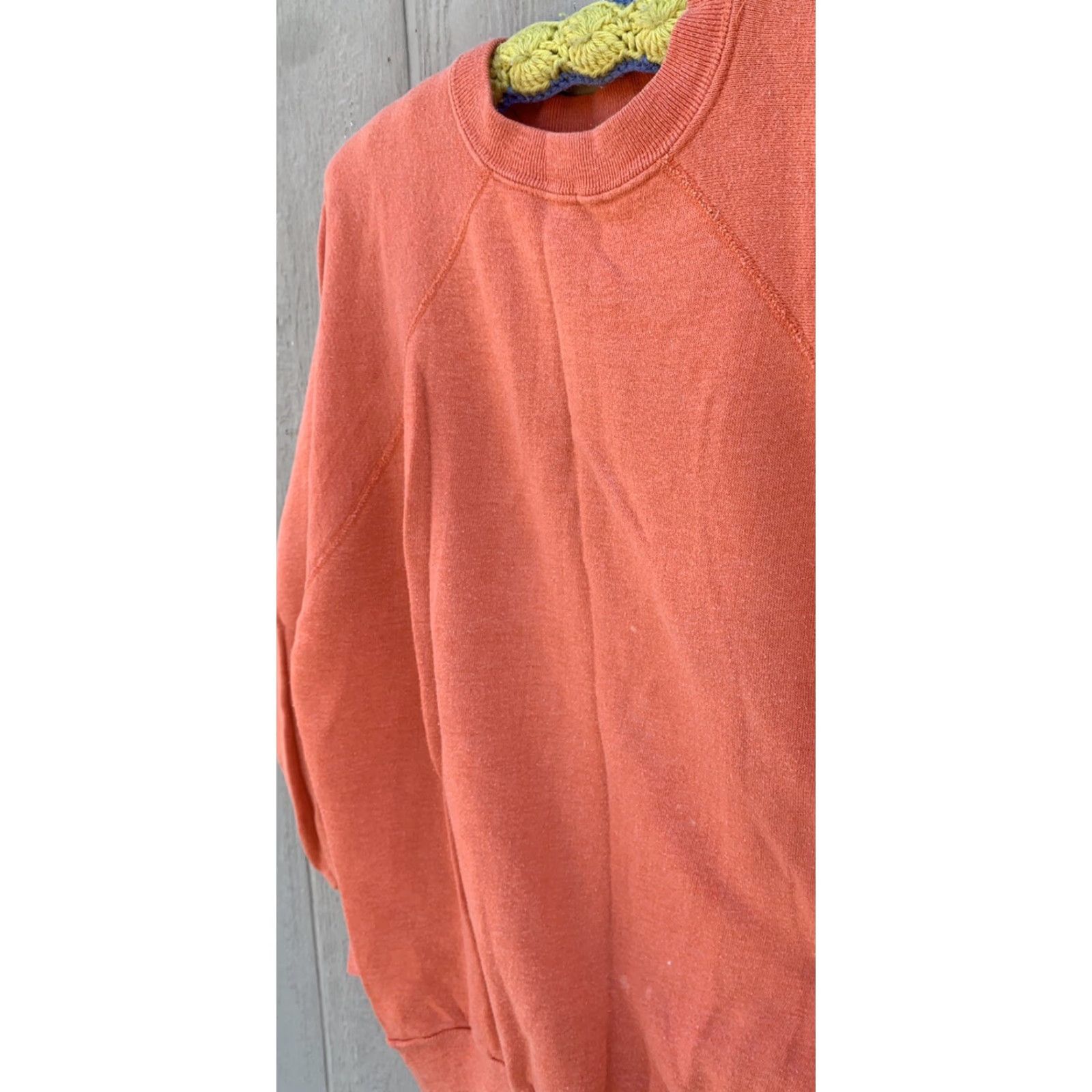 Vintage VINTAGE ranglan sweatshirt orange M/L USA Unisex Adults Sweatshirt Pullover Winter Free Shipping? (cannot add) Size US M / EU 48-50 / 2 - 7 Thumbnail