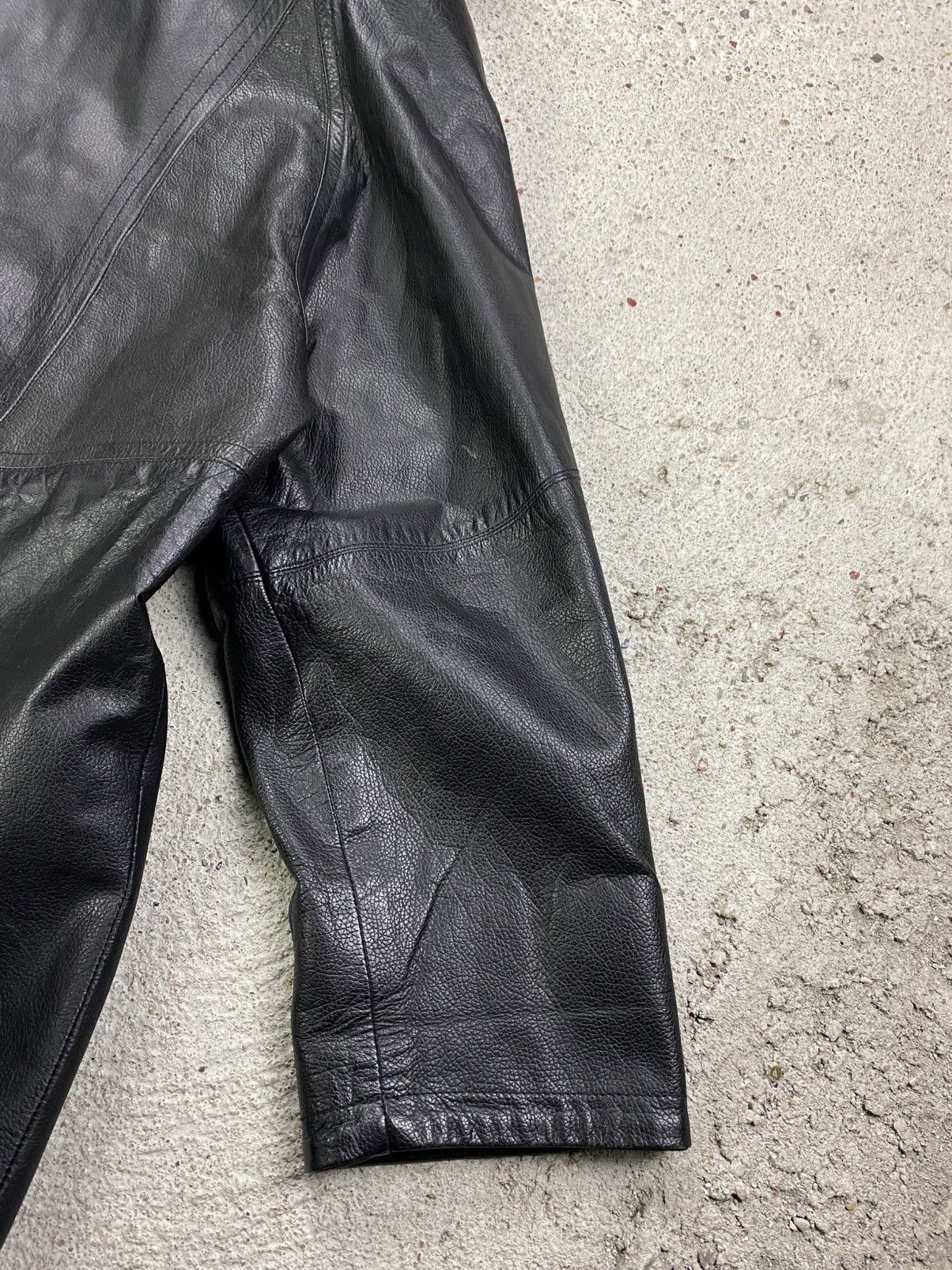Vintage Vintage black leather cape coat fur hood avant garde archive Size XL / US 12-14 / IT 48-50 - 11 Thumbnail