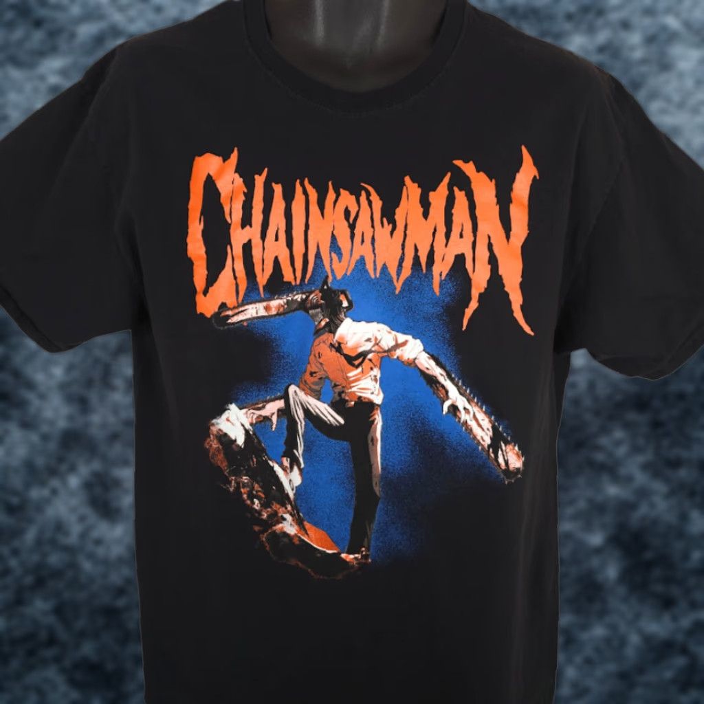 Vintage VINTAGE? Chainsaw Man T Shirt Mens Size Large Black Japanese Manga Series Denji Size US L / EU 52-54 / 3 - 1 Thumbnail