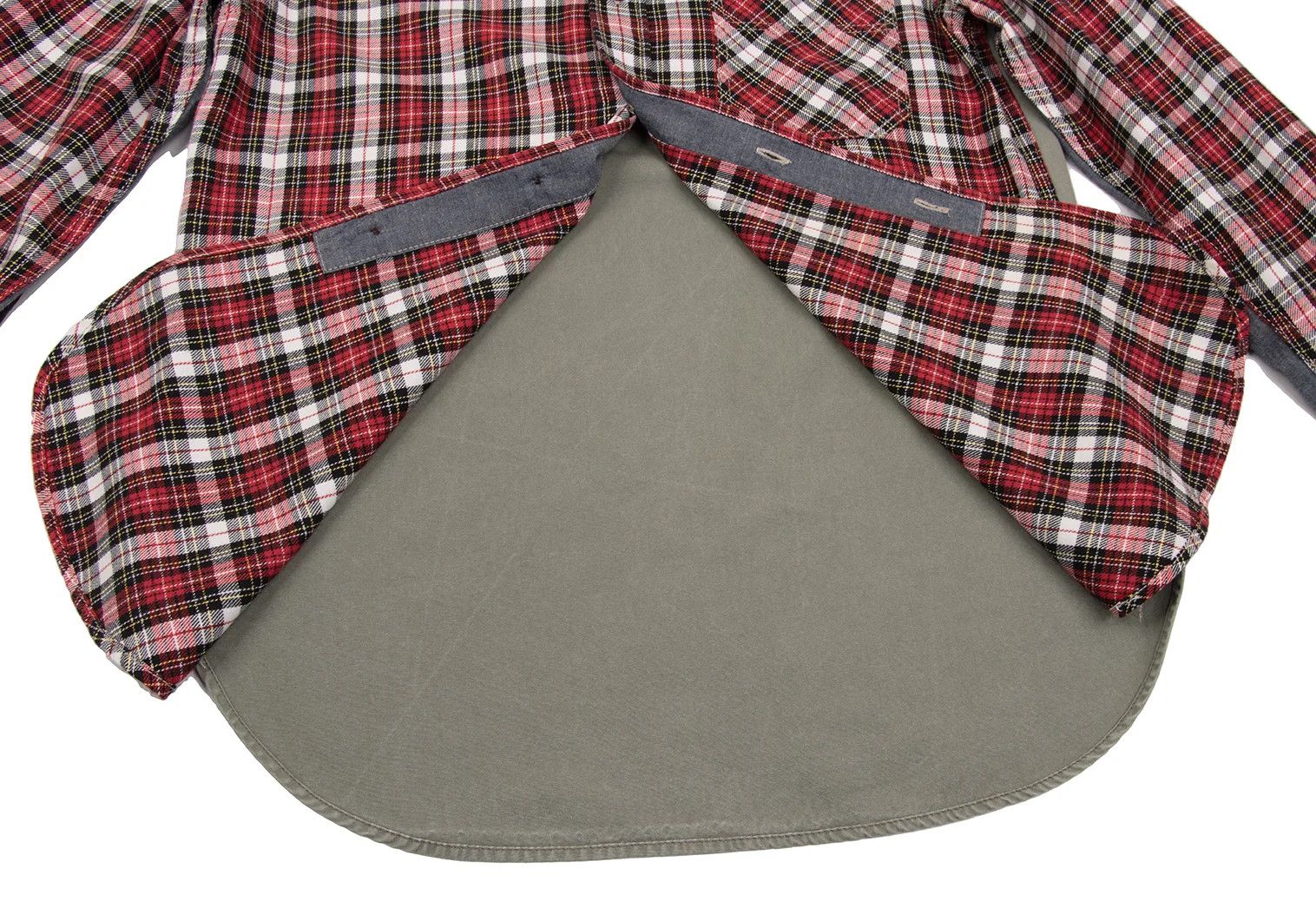 Junya Watanabe Elbow Patch Check Shirt in Red, White, and Khaki Size US S / EU 44-46 / 1 - 12 Thumbnail
