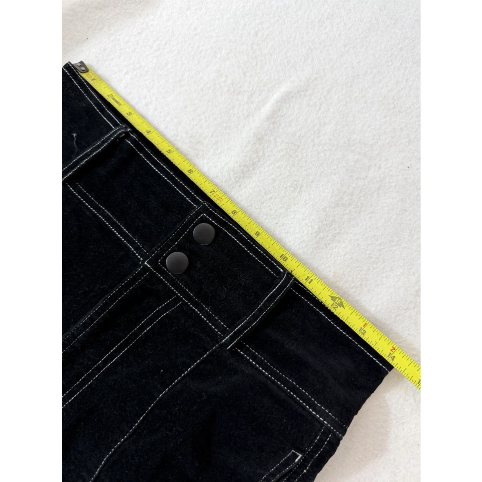 Urban Outfitters VINTAGE Urban Outfitters Pants Women Black Velvet Thick White Stitch Size 6 Size 28" / US 6 / IT 42 - 3 Thumbnail