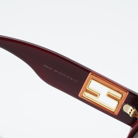 Fendi Fendi FE40147I BAGUETTE 66F Sunglasses Red Round Frame Size ONE SIZE - 7 Thumbnail