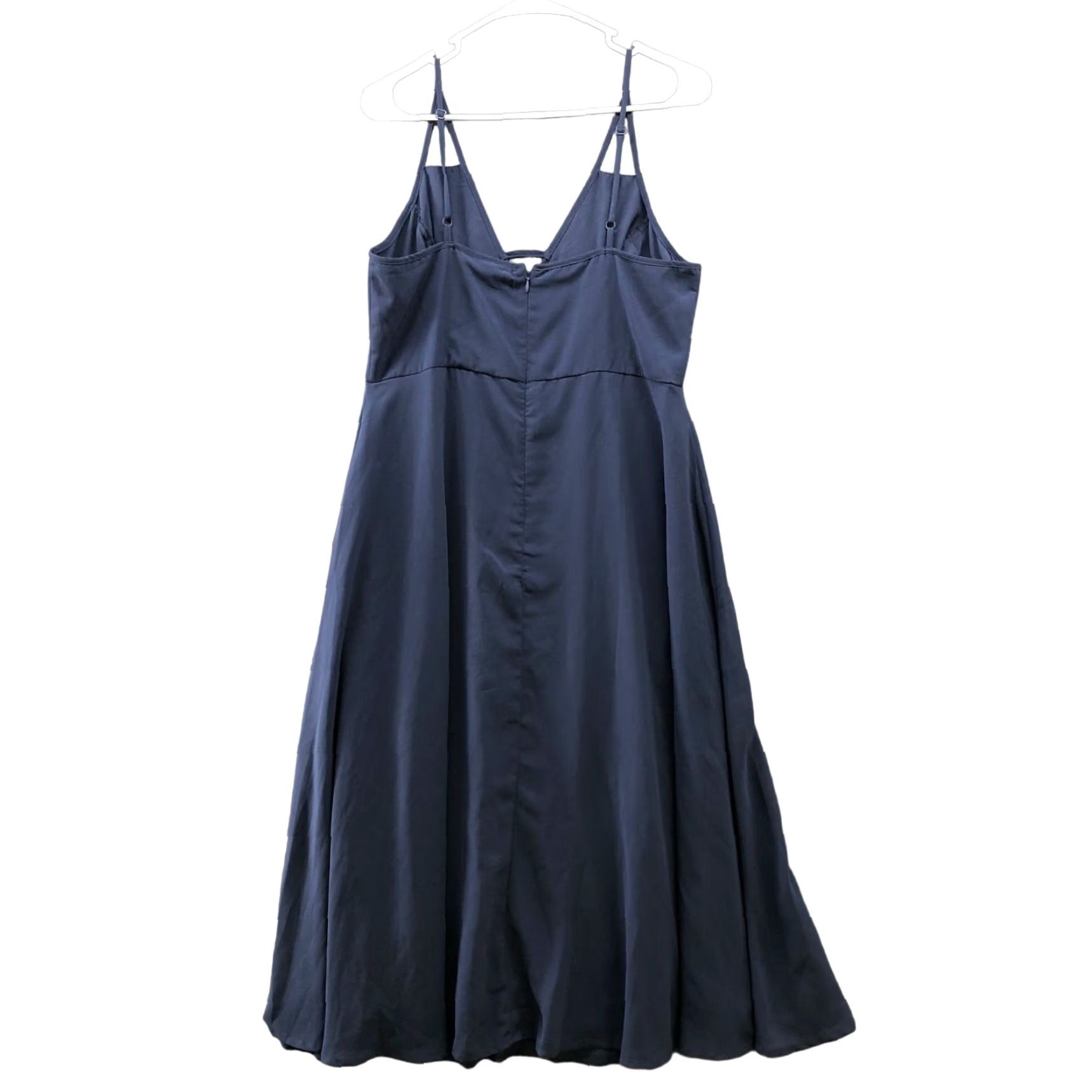 Asos NWT ASOS Party Dress Navy Blue Sleeveless V-Neck A-Line Midi Chiffon 10 Women's Formal/Cocktail Dress Size L / US 10 / IT 46 - 2 Thumbnail
